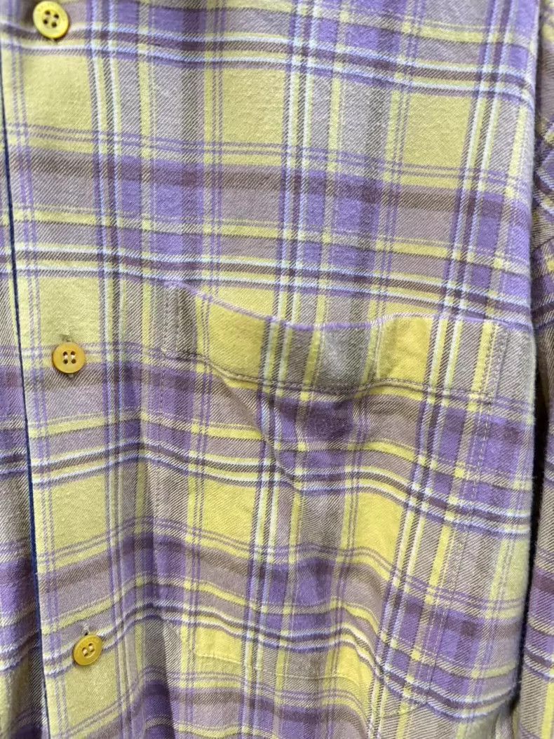 Balenciaga Balenciaga DoubleSided Flannel Shirt Yellow Blue-2506 Size US XS / EU 42 / 0 - 4 Thumbnail