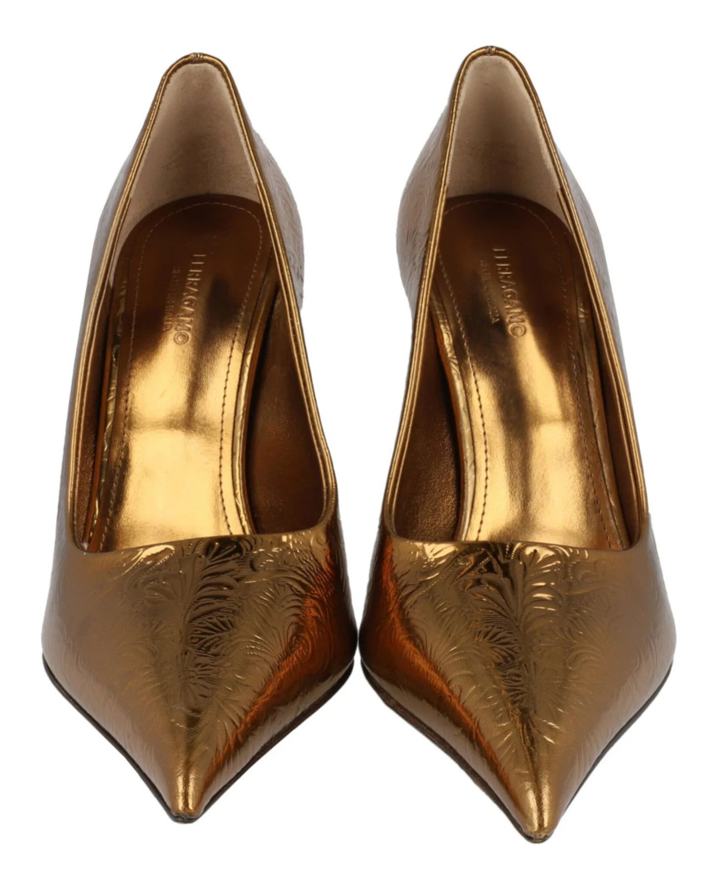 Salvatore Ferragamo o1y0426 Pumps in Gold Size US 7 / IT 37 - 4 Thumbnail