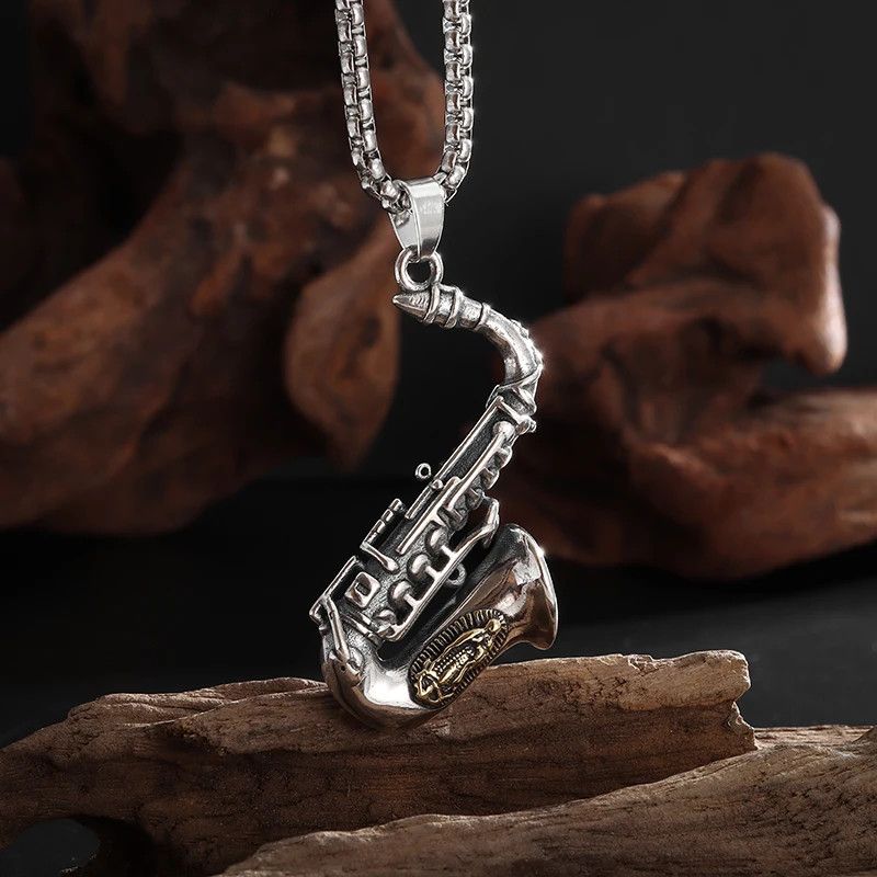 Jewelry Saxophone Pendant Necklace Size ONE SIZE - 3 Thumbnail