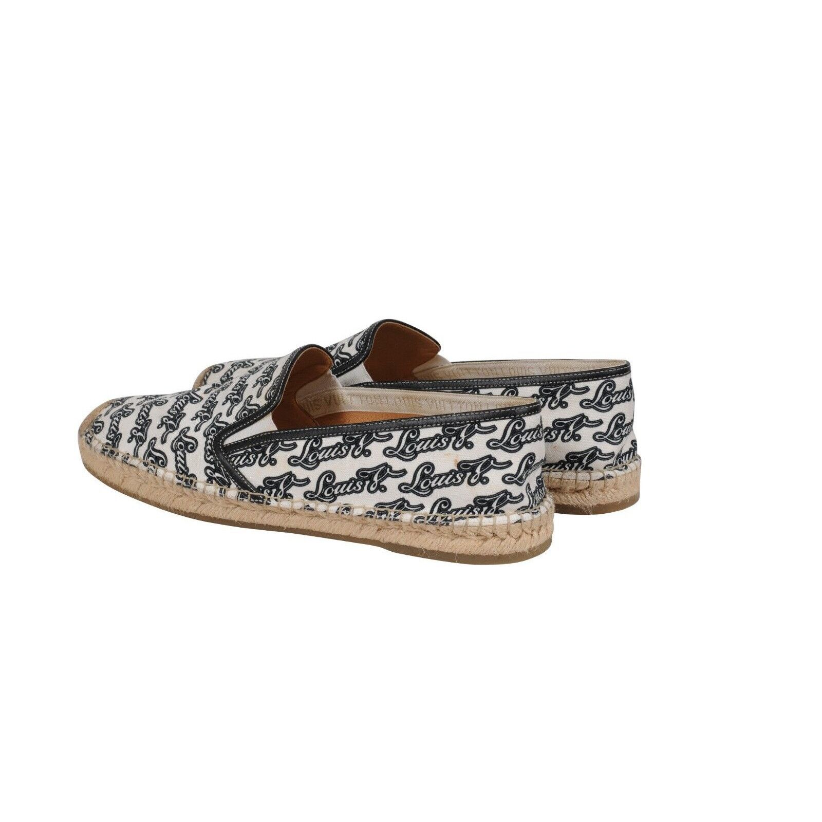 Louis Vuitton Logo Espadrilles White Black Size US 11.5 / EU 44-45 - 5 Thumbnail