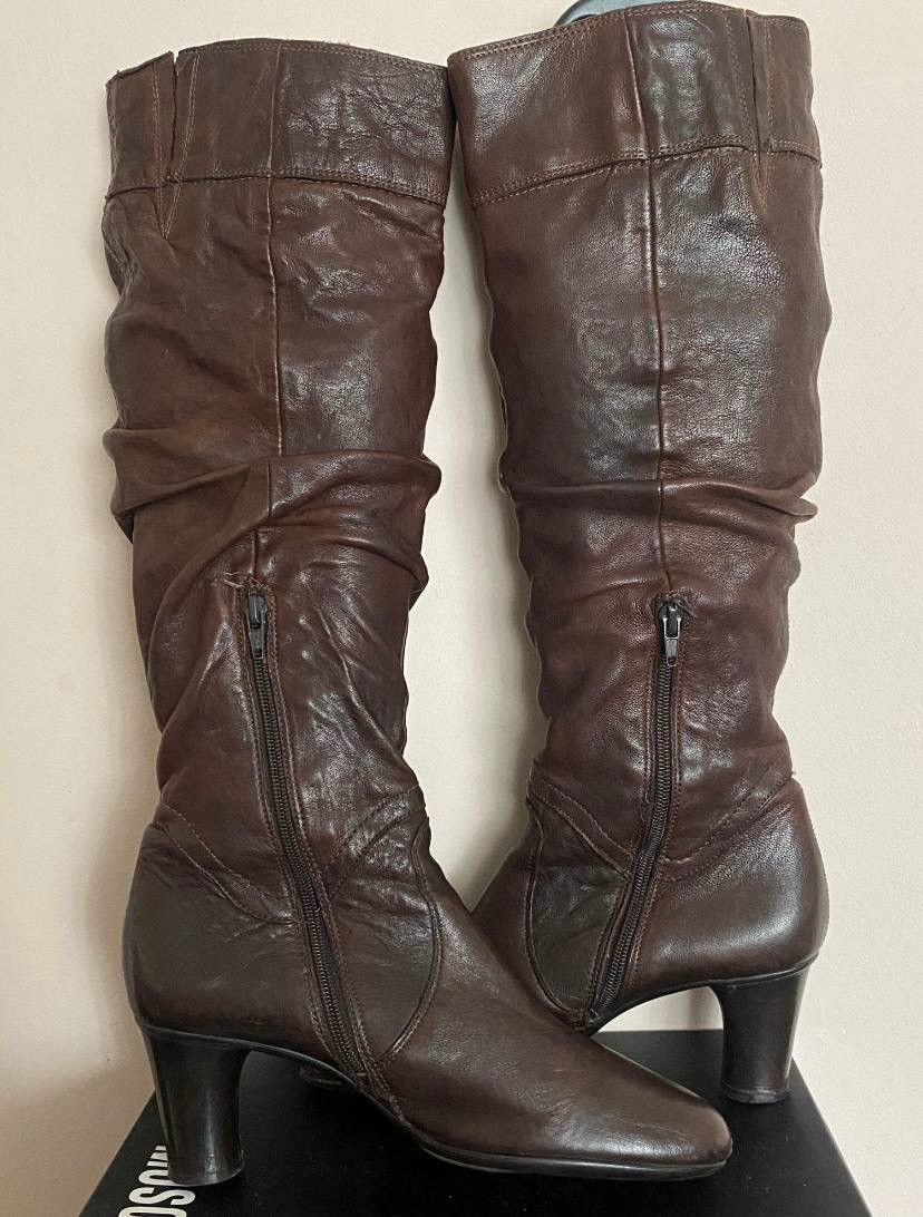 A.S.98 A.S.98. Airstep Brown Leather High Boots Moto Style Size US 8 / IT 38 - 7 Thumbnail