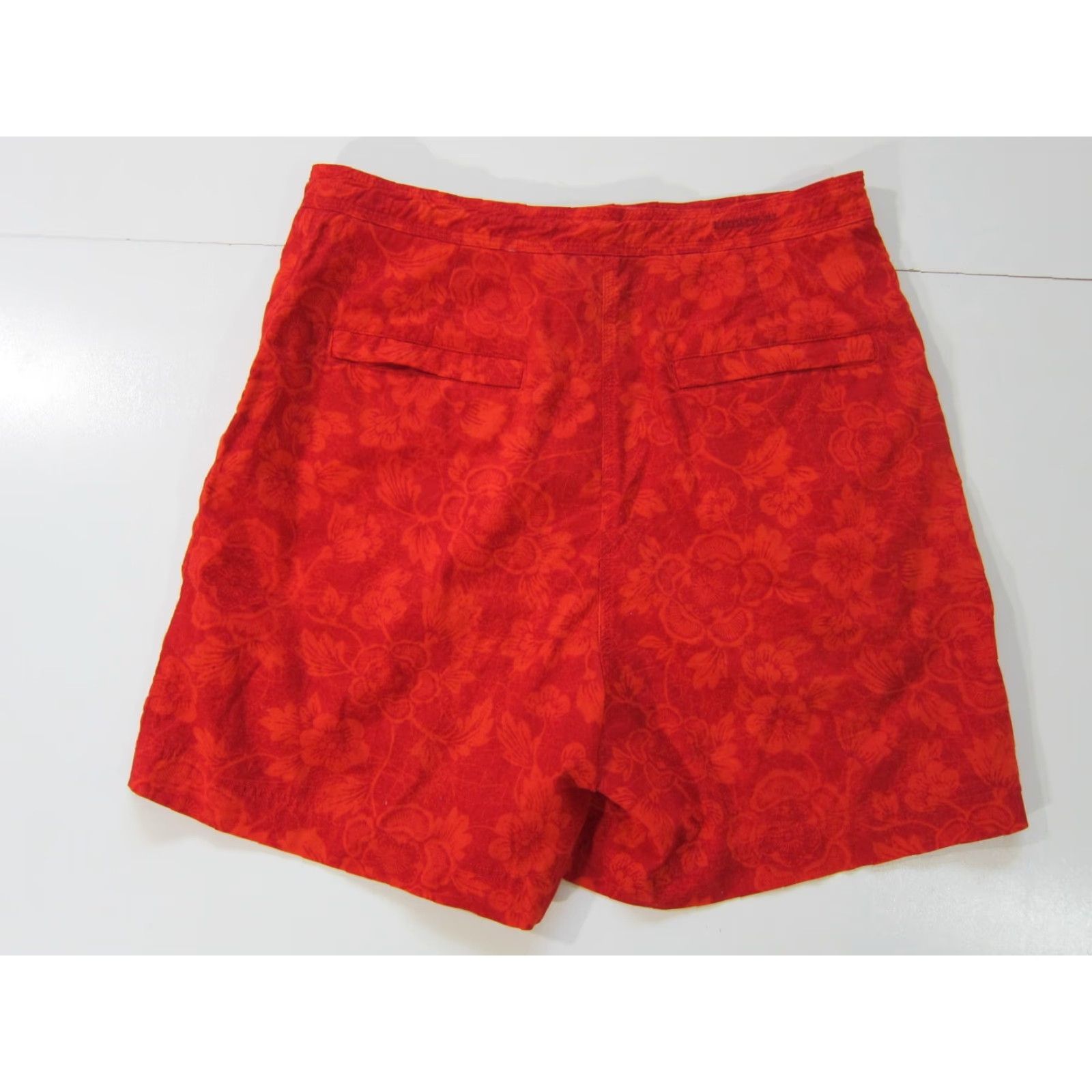 Ralph Lauren VINTAGE Ralph Lauren Women Chino Bermuda Short 8 Red 4 Pocket 100% Cotton Floral Rise High Size 30" / US 8 / IT 44 - 5 Thumbnail