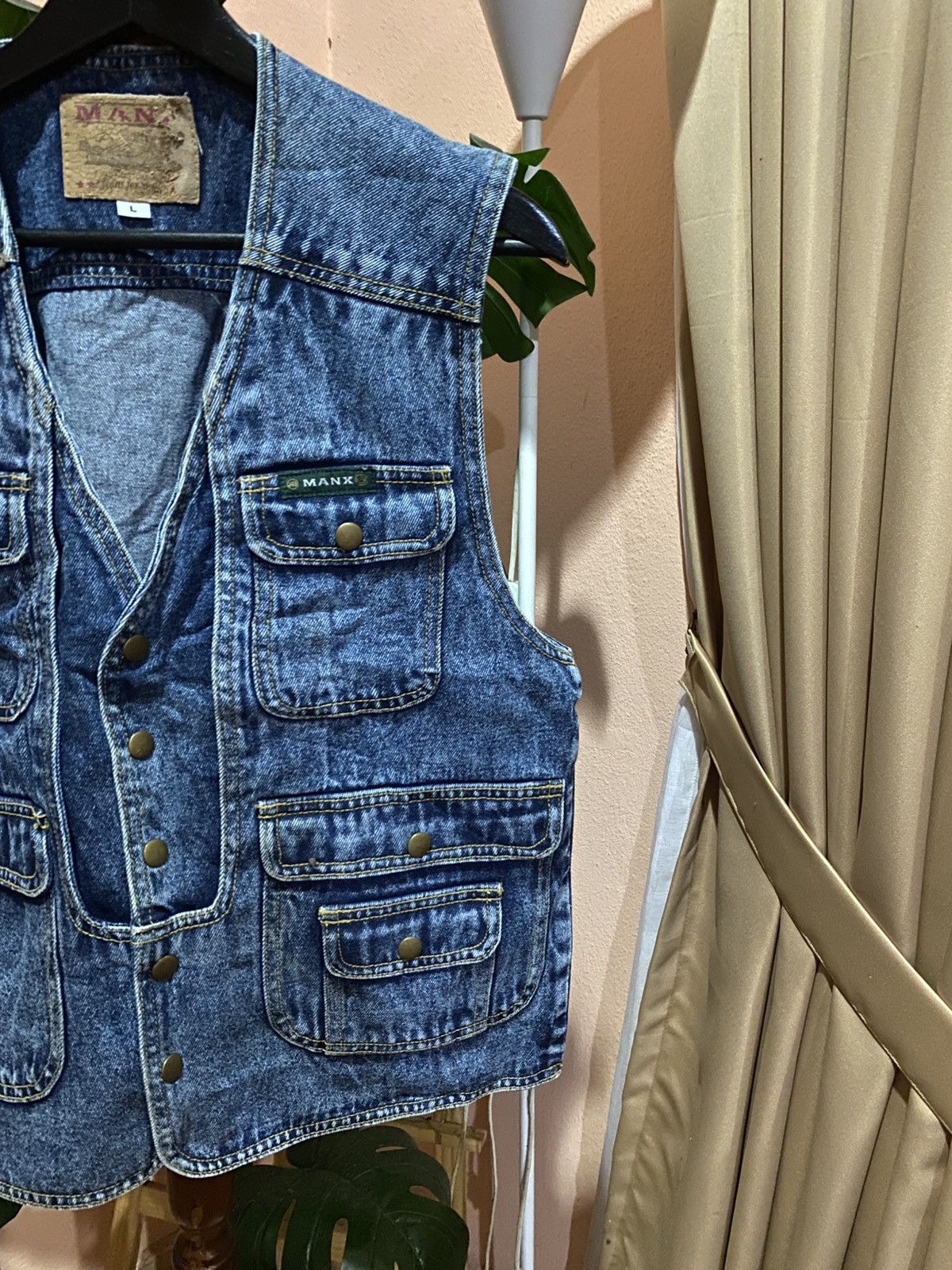 Japanese Brand VINTAGE MANX DENIM UTILITY TACTICAL VEST JACKET Size US M / EU 48-50 / 2 - 4 Thumbnail