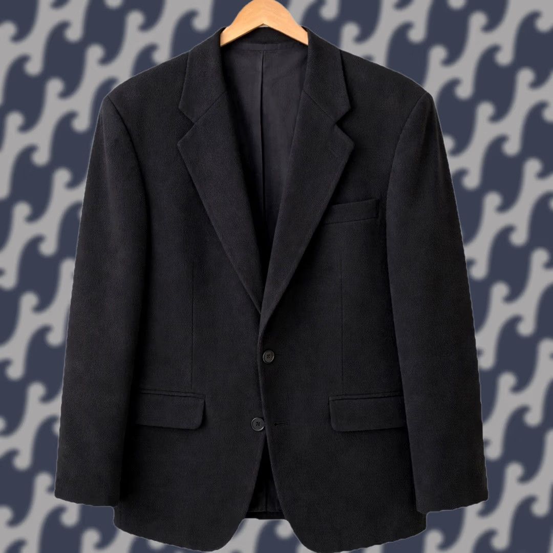 Vintage VINTAGE Men’s Black Wool Cashmere Blend Blazer Sport Coat 2 Button Classic 46R Mens Blazer Size 46R - 1 Thumbnail