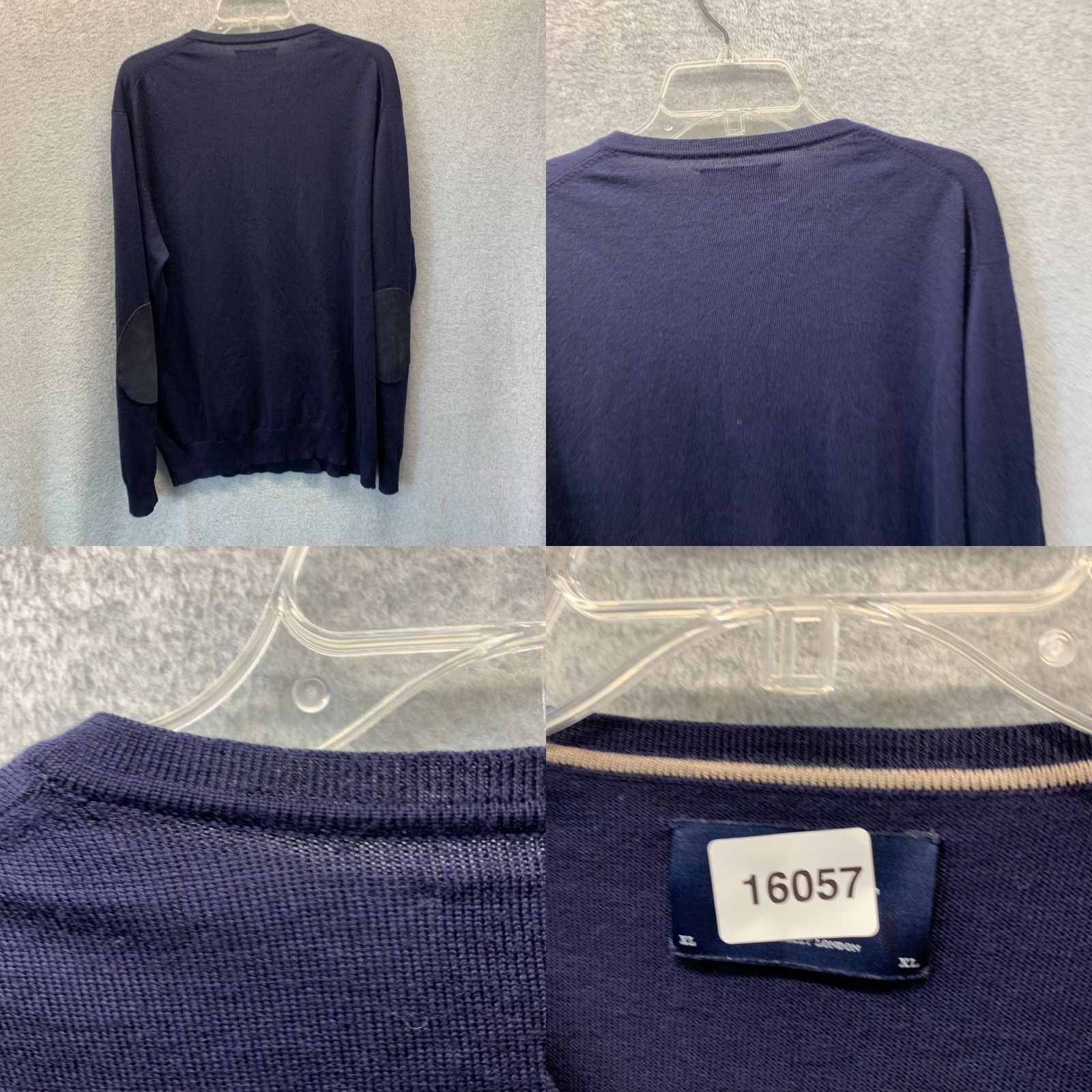 Charles Tyrwhitt Charles Tyrwhitt Sweater XL Blue Wool Knit V-Neck Pullover Casual Mens Shirt? Size US XL / EU 56 / 4 - 9 Thumbnail