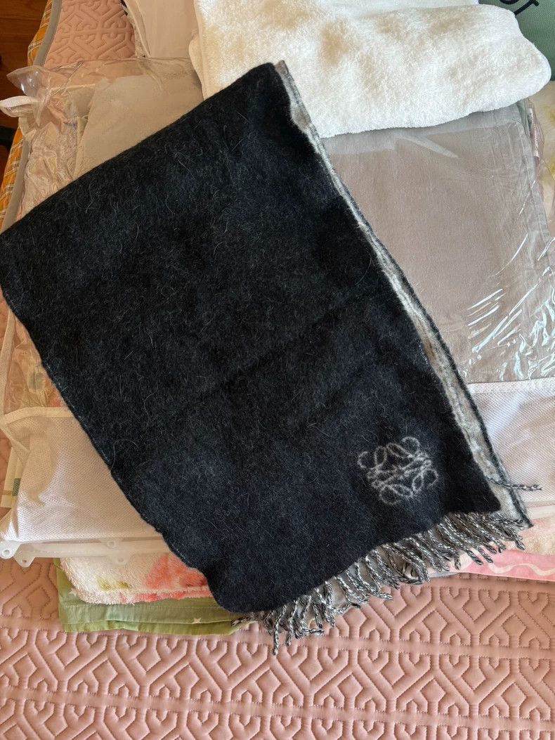 Loewe LOEWE Gray and white double-sided scarf Size ONE SIZE - 3 Thumbnail