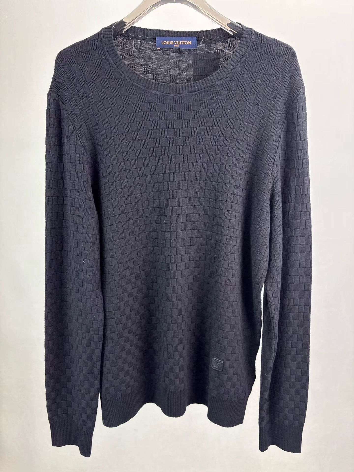 Louis Vuitton LOUIS VUITTON Dark Checkered Wool Sweater K1 Size US XXL / EU 58 / 5 - 1 Thumbnail