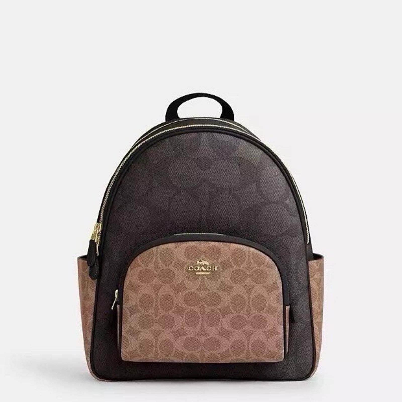 Coach NWT Coach Court Backpack CZ771 Gold/Walnut/Tan Size ONE SIZE - 2 Thumbnail