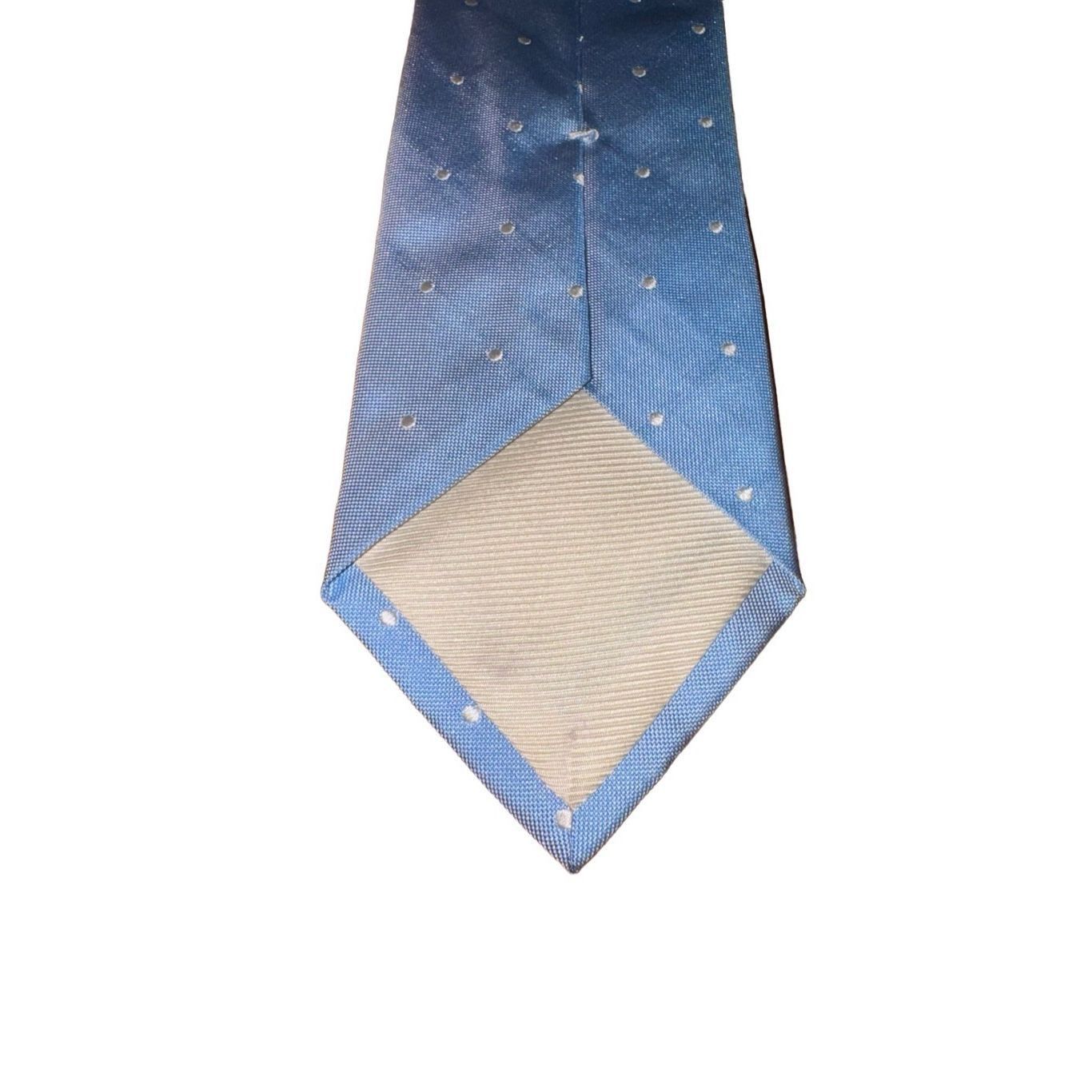 Breuer Breuer Blue & White Polkadot 100% Silk Handmade in Italy Nec Size ONE SIZE - 5 Thumbnail