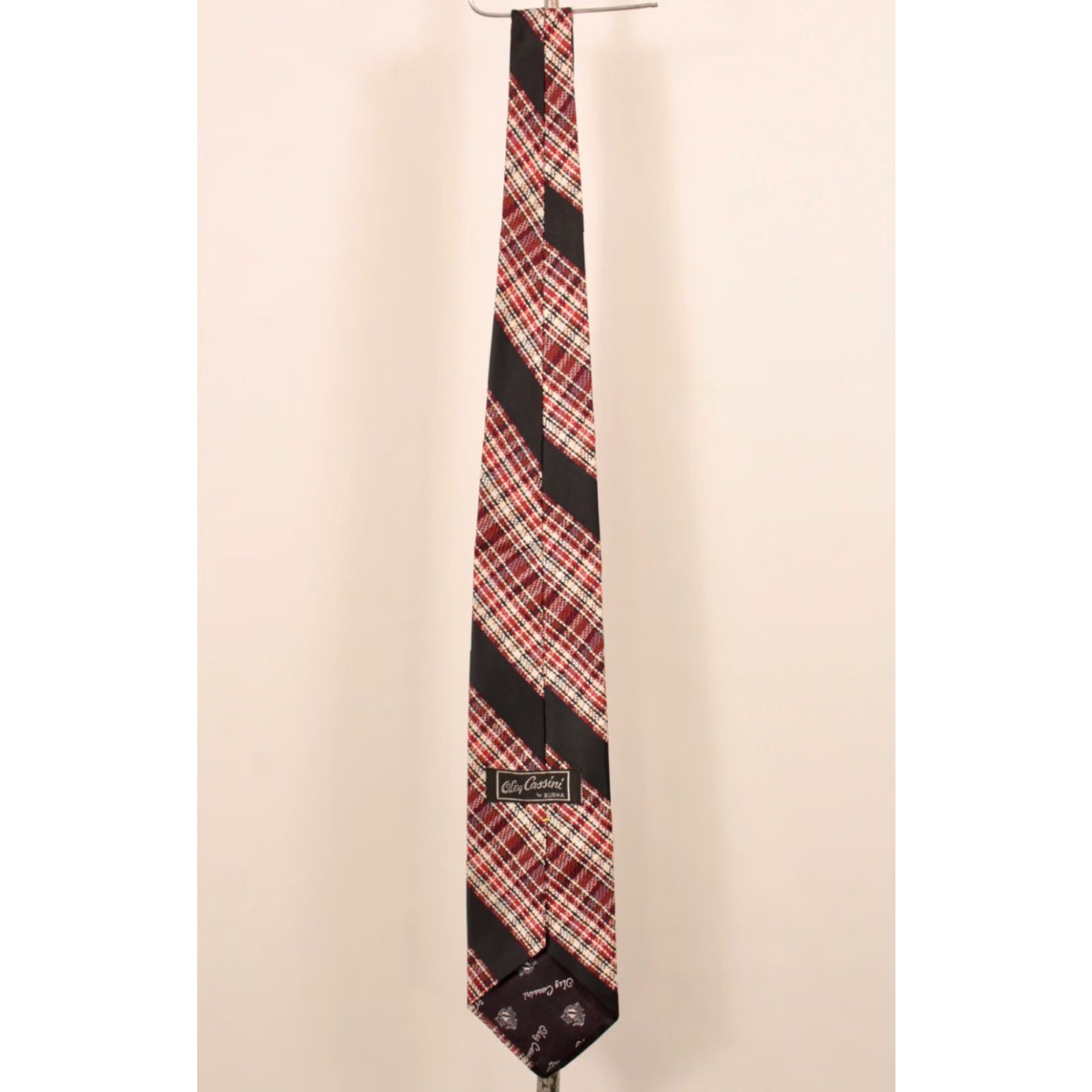 Vintage VTG James Davis NOS 1970s Red & Black Plaid Wide Necktie 70s Tie Men’s Polyester Neck Tie Size ONE SIZE - 5 Thumbnail