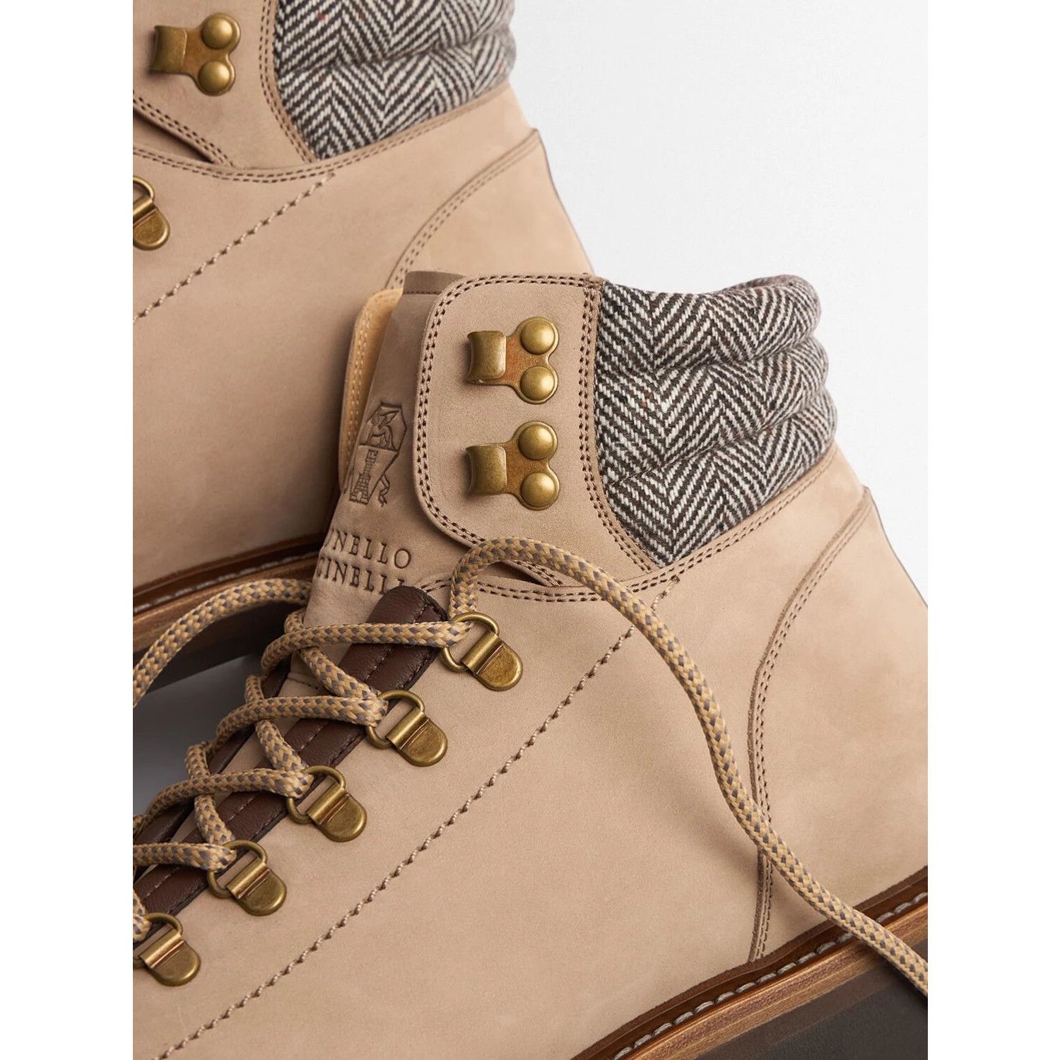 Brunello Cucinelli BRUNELLO CUCINELLI Beige Leather Ankle Boots New & Authentic Size US 11 / EU 44 - 3 Thumbnail