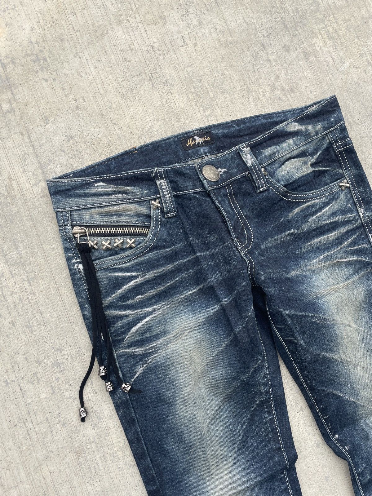 Japanese Brand 2000s JAPANESE BRAND MARAXIA LACES WAX CROSS POCKET SKINNY Size 30" / US 8 / IT 44 - 2 Thumbnail