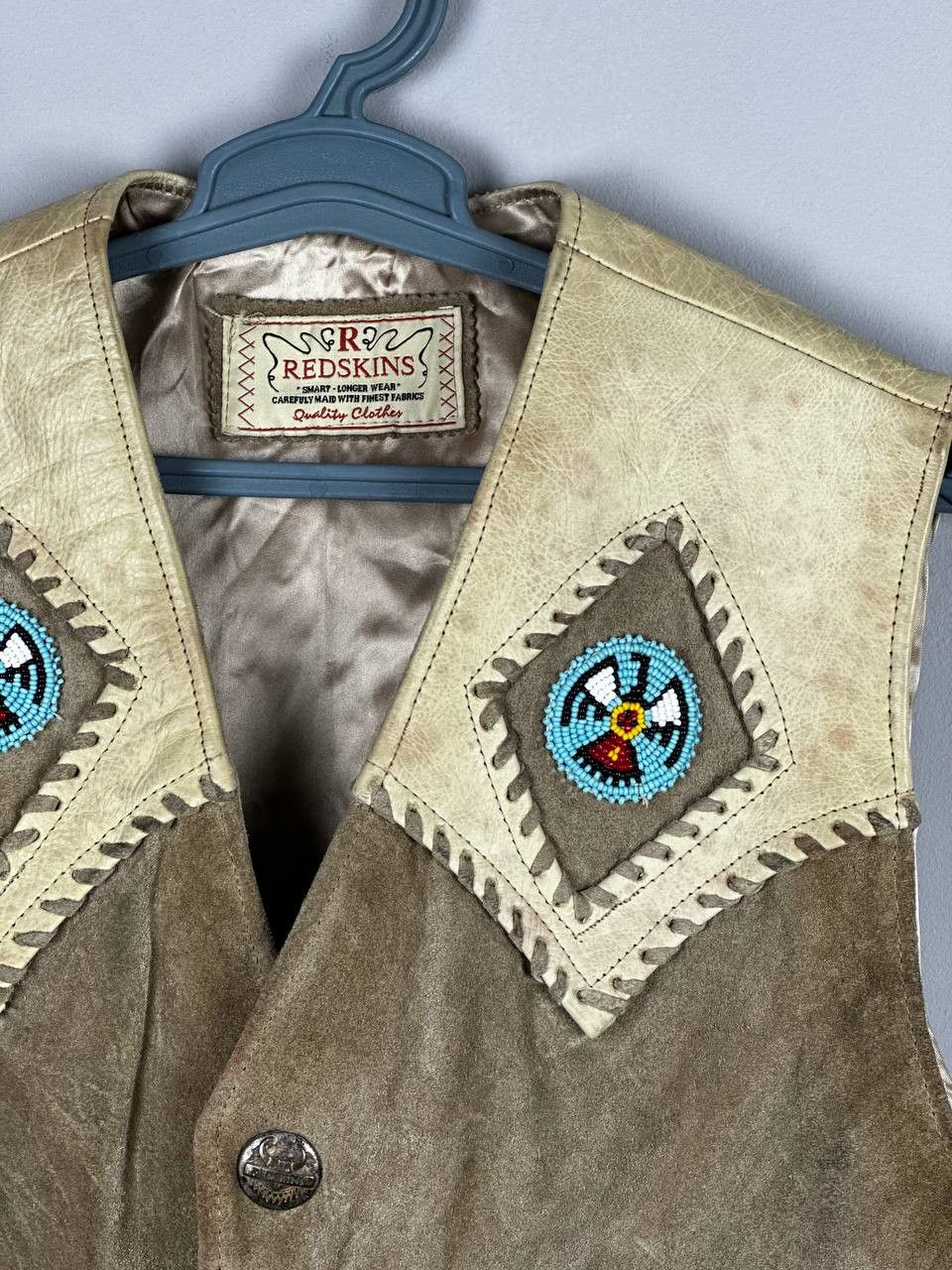 Vintage Vintage Redskins USA Western Cowboy Leather Vest Size US L / EU 52-54 / 3 - 5 Thumbnail