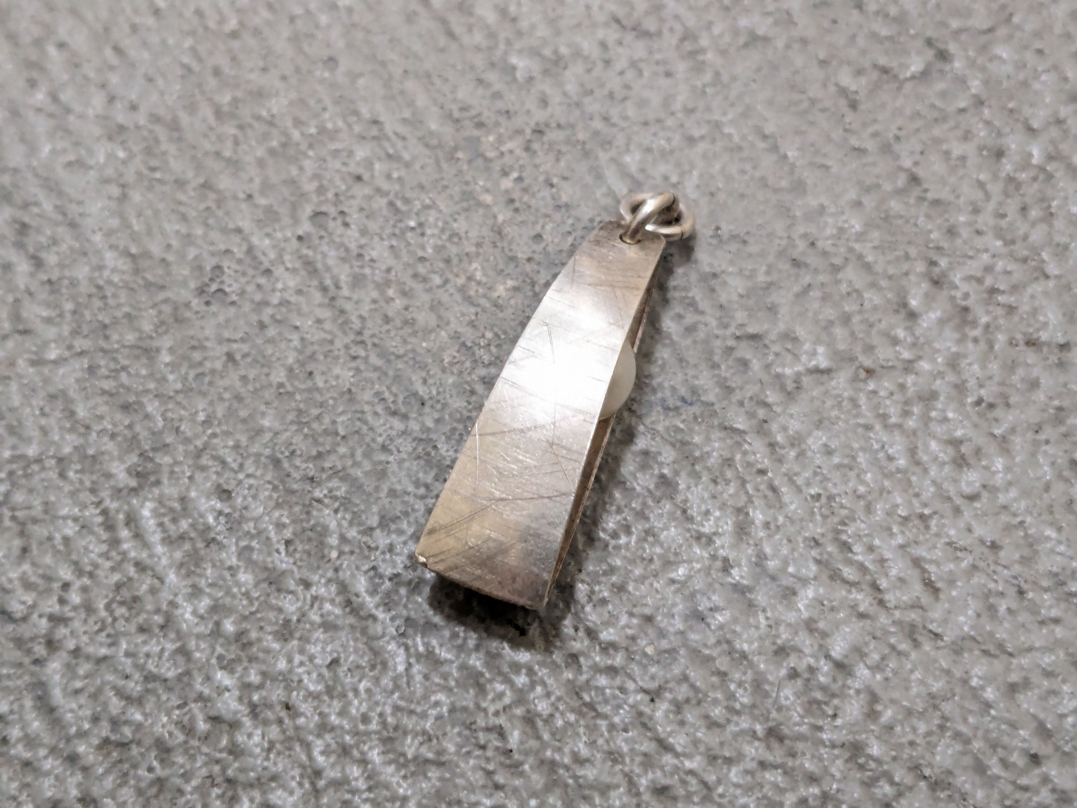 Jewelry Vintage Sterling Silver Pendant Pearl Modern Avant Garde Size ONE SIZE - 3 Thumbnail