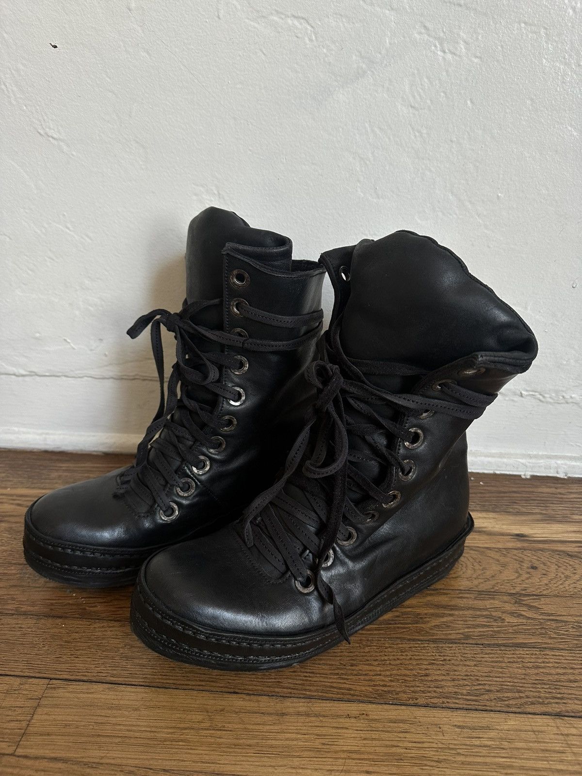 image of James Kearns London Horse Leather 10 Hole Sneaker in Black, Men's (Size 9)