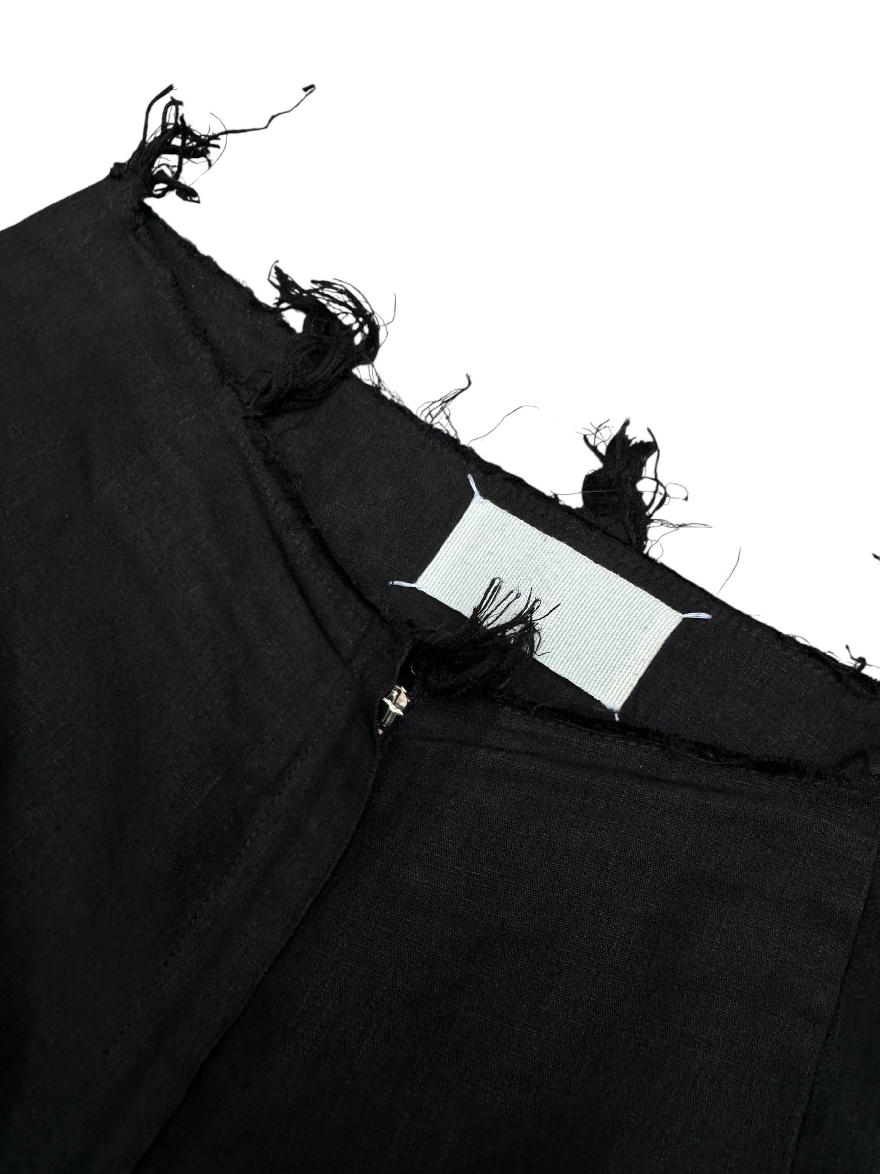 Maison Margiela Spring/Summer 2000 Black Linen Fringed Trousers Size 30" / US 8 / IT 44 - 5 Thumbnail