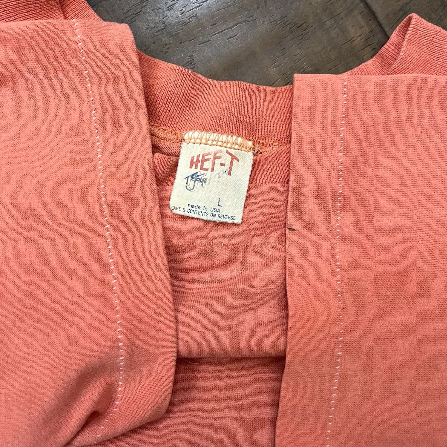 Vintage VINTAGE Hef-T Surf T-Shirt Pink Long Sleeve L USA Hawaii Beach 70s 80s Tourist Mens Size US L / EU 52-54 / 3 - 5 Thumbnail