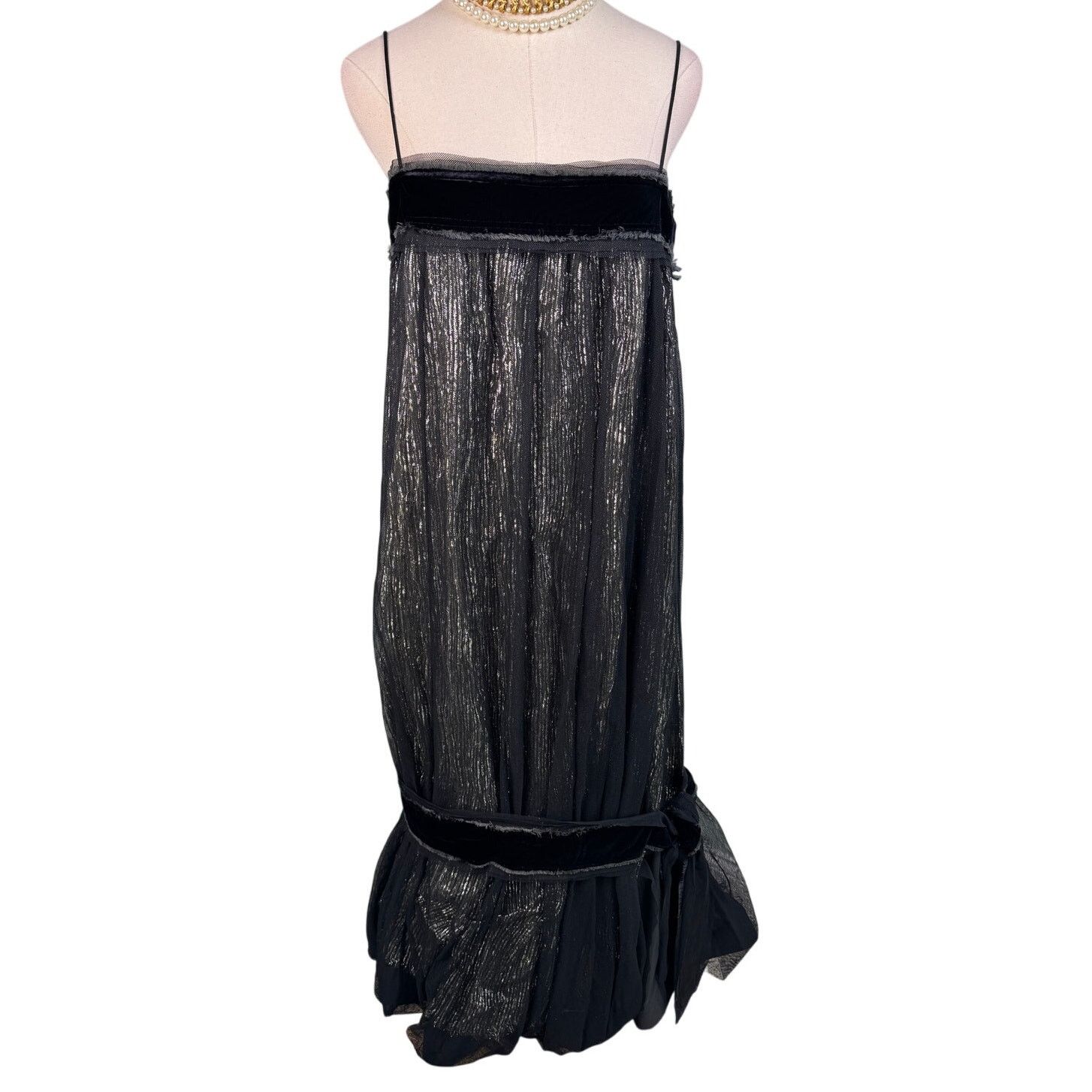 Tory Burch Tory Burch Crinkle Stripe Lamé Dress black silver Size 6 Size M / US 6-8 / IT 42-44 - 5 Thumbnail
