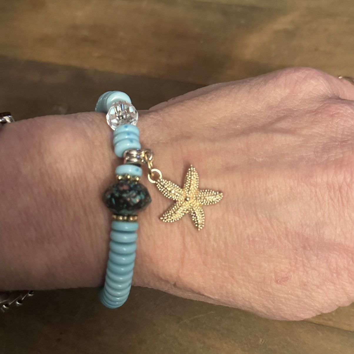 Other Aqua blue starfish charm stretch bracelet Size ONE SIZE - 2 Thumbnail