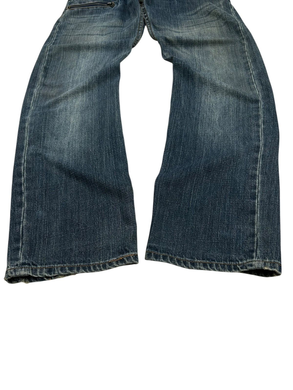 Le Grande Bleu (L.G.B.) Vintage Dominate Double Waist Mud Washed Whisker Clawn Mark Size US 33 - 3 Thumbnail