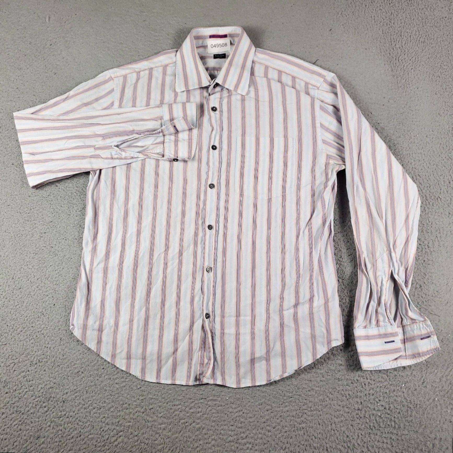 Paul Smith Paul Smith Shirt Mens 16.5 Blue Striped Dress Shirt Cotton Long Sleeve Button Mens Size 42R - 2 Thumbnail