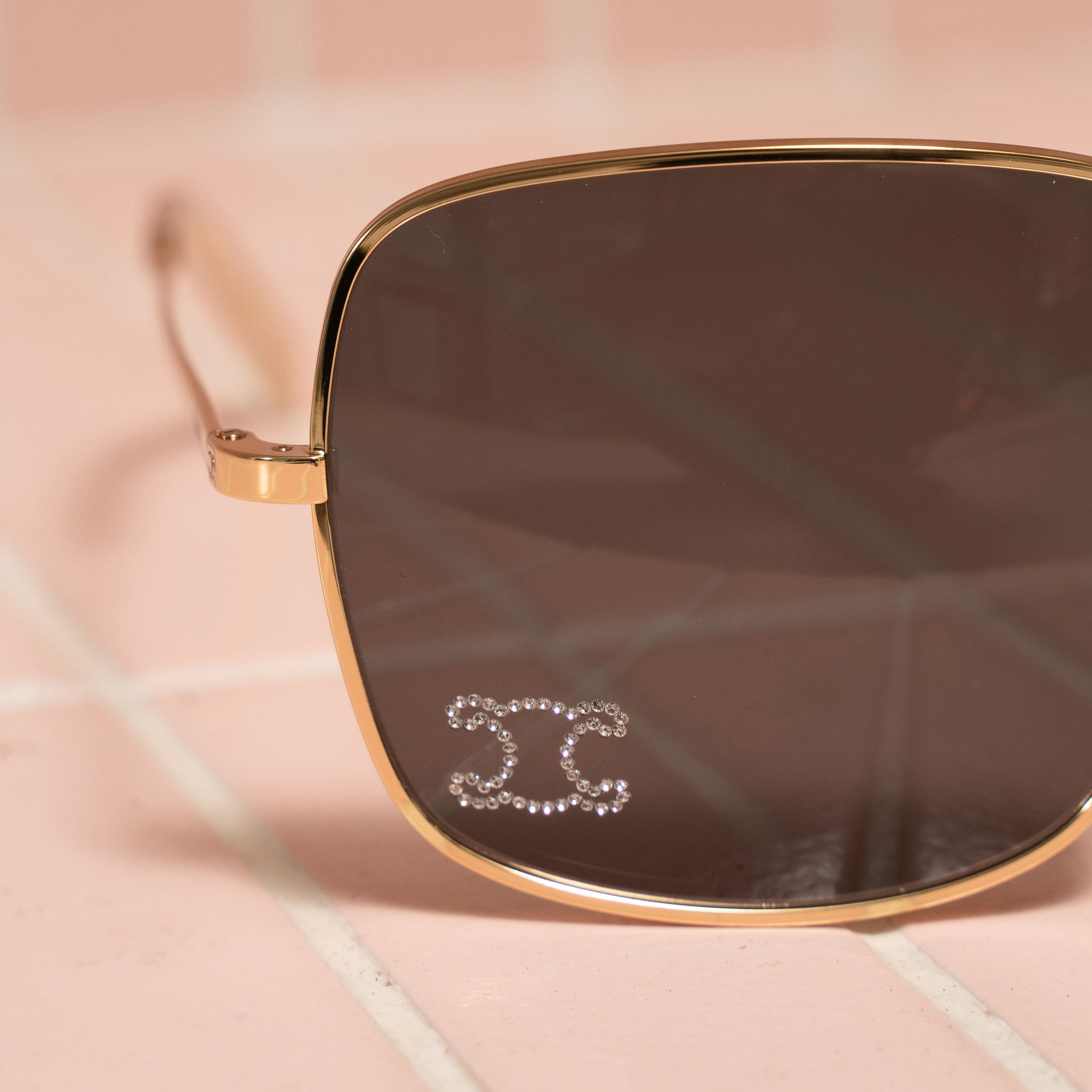 Celine CELINE Triomphe Rhinestone 01 Sunglasses Size ONE SIZE - 2 Thumbnail
