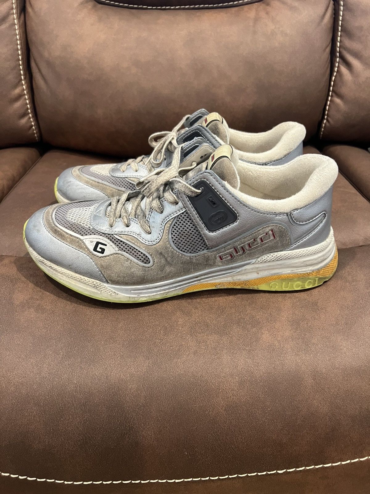 Gucci Gucci Ultrapace Sneakers Sliver/Multi-color Size US 13 / EU 46 - 1 Thumbnail