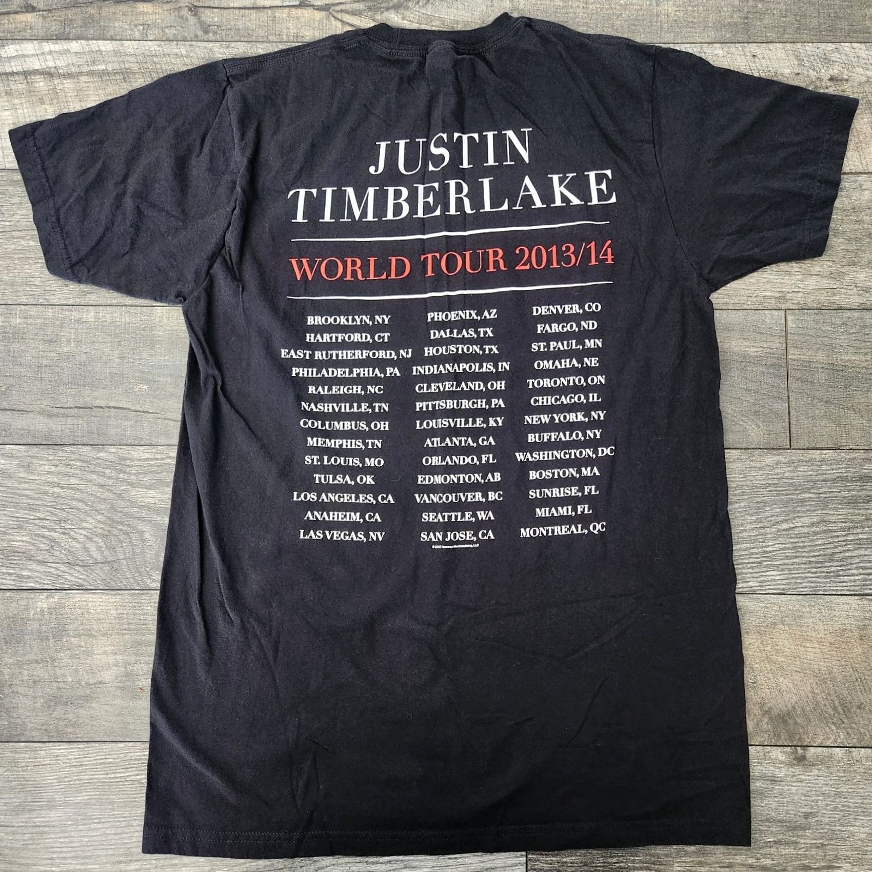 Vintage VINTAGE Justin Timberlake Shirt L Black World Tour 2013/14 Double Sided Mens Size US L / EU 52-54 / 3 - 3 Thumbnail