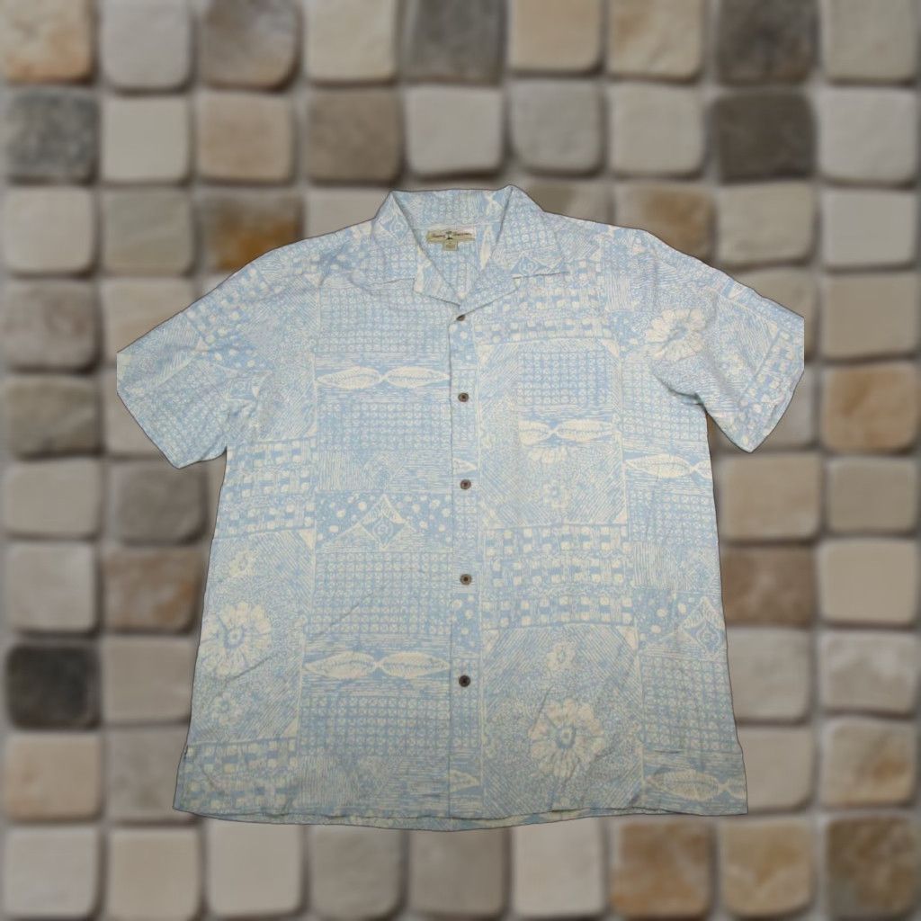 Tommy Bahama Tommy Bahama Shirt Mens XL Blue Silk Button-Up Casual Short Sleeve Collared Knit? No—Silk Button-Up Shirt, Tommy Bahama, Blue, XL, Men, Casual Size US XL / EU 56 / 4 - 1 Thumbnail