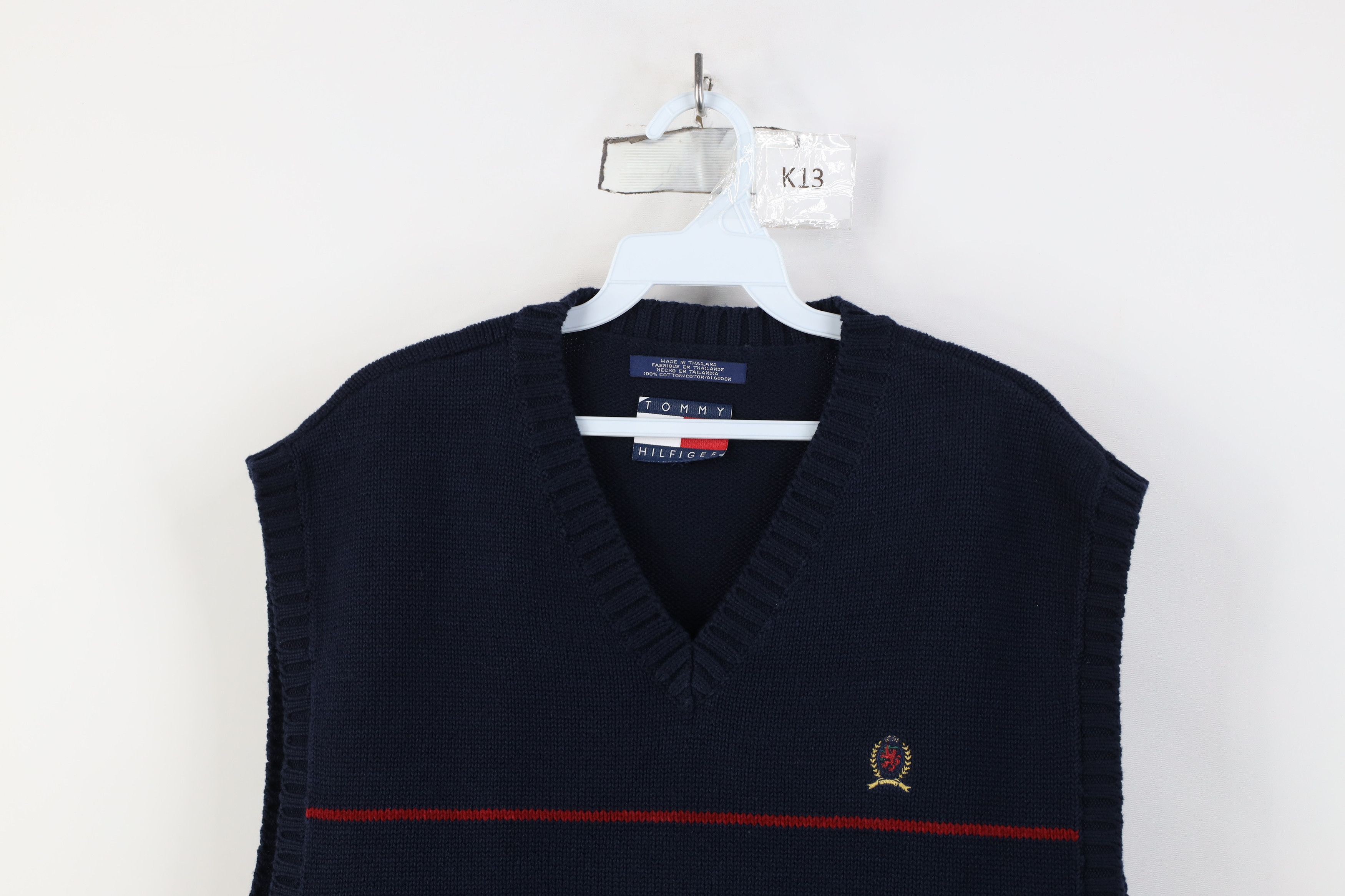Tommy Hilfiger Vintage 90s Tommy Hilfiger Cotton Ribbed Knit Sweater Vest Size US XL / EU 56 / 4 - 2 Thumbnail