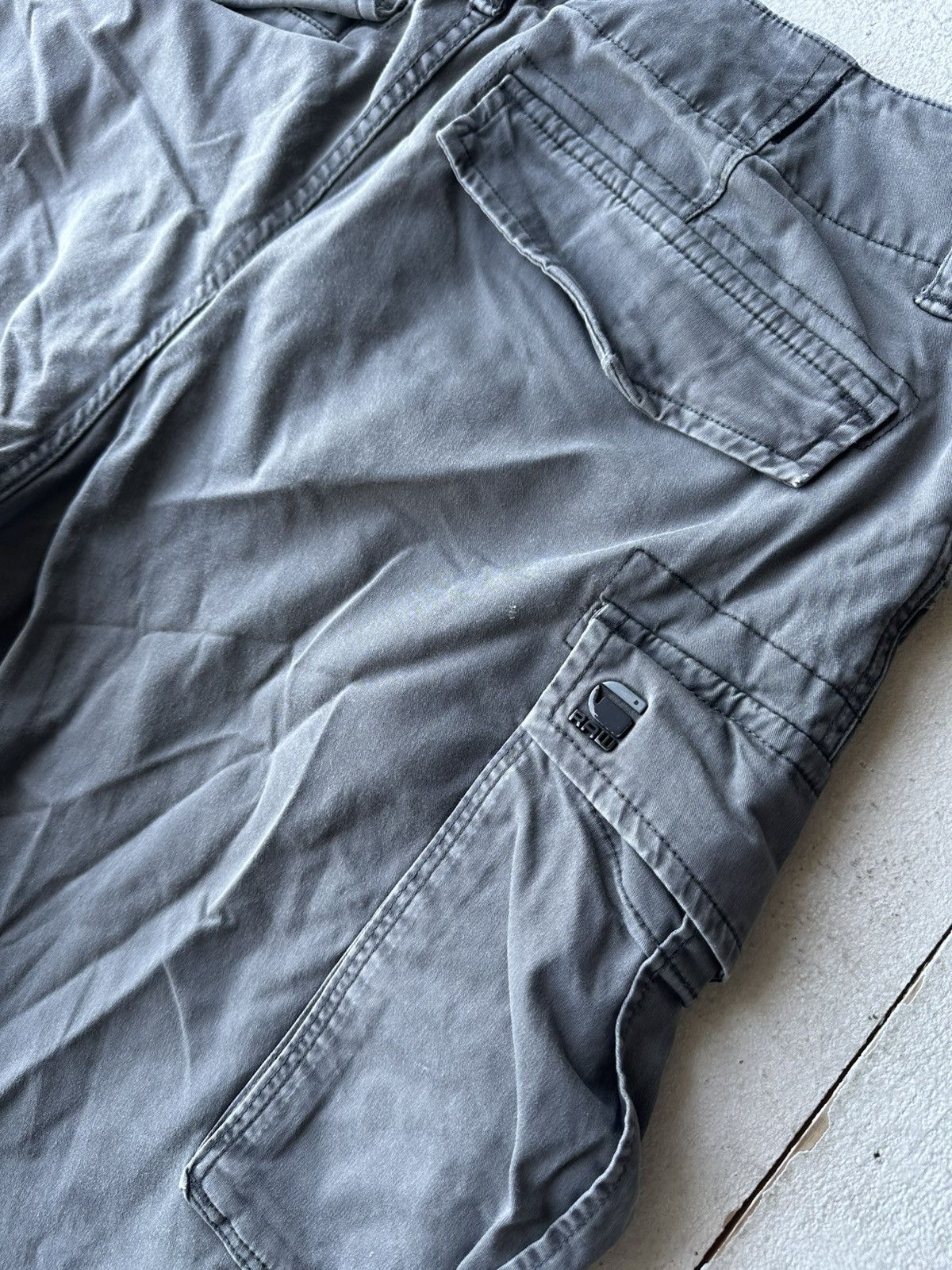 G-Star 🚨PUNK G STAR OPIUM 96 GRAY SHORTS MEN CARGO Y2k BIKER Size US 31 - 13 Thumbnail