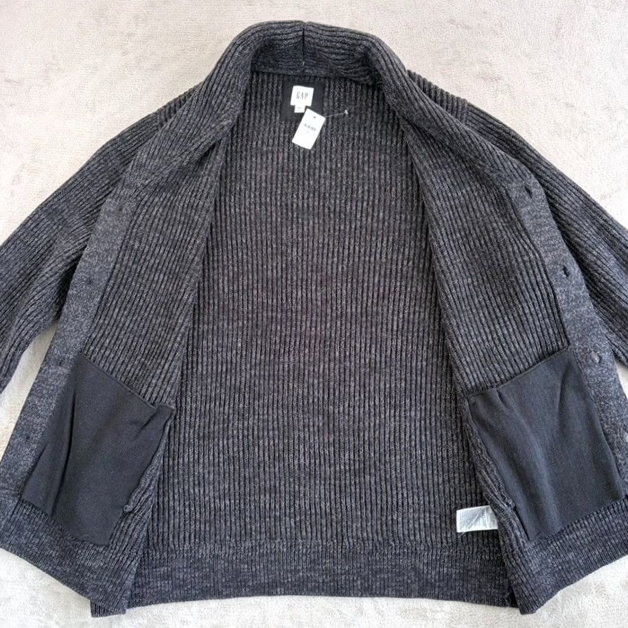 Gap Gap Fisherman Cardigan Cable Knit Shawl Collar Men 2XL Marl Black NWT Grandpa Button Pockets Classic Knit Sweater Bagand? Size US XXL / EU 58 / 5 - 3 Thumbnail