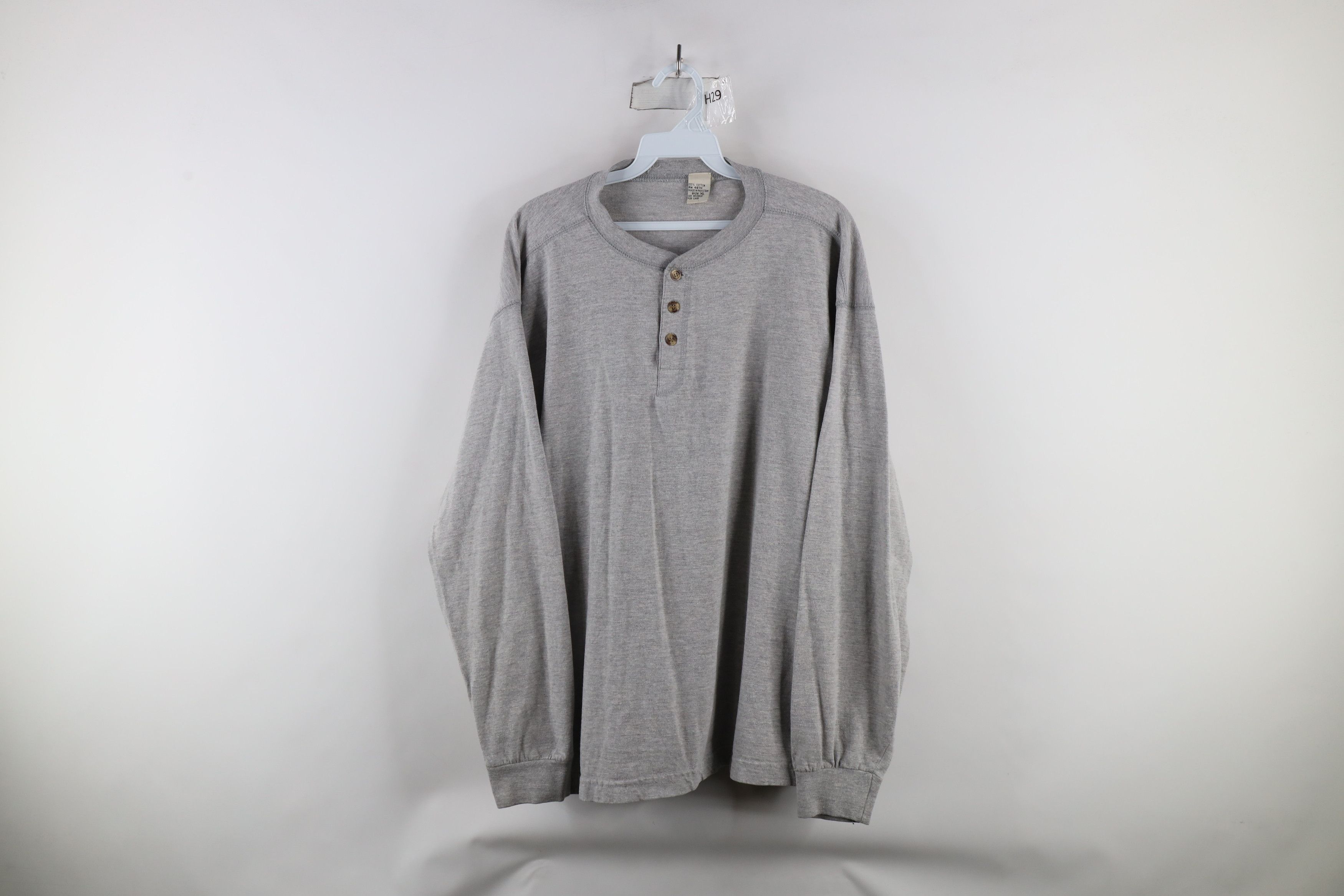 Vintage Vintage 90s Streetwear Long Sleeve Henley T-Shirt Gray Size US XL / EU 56 / 4 - 1 Thumbnail