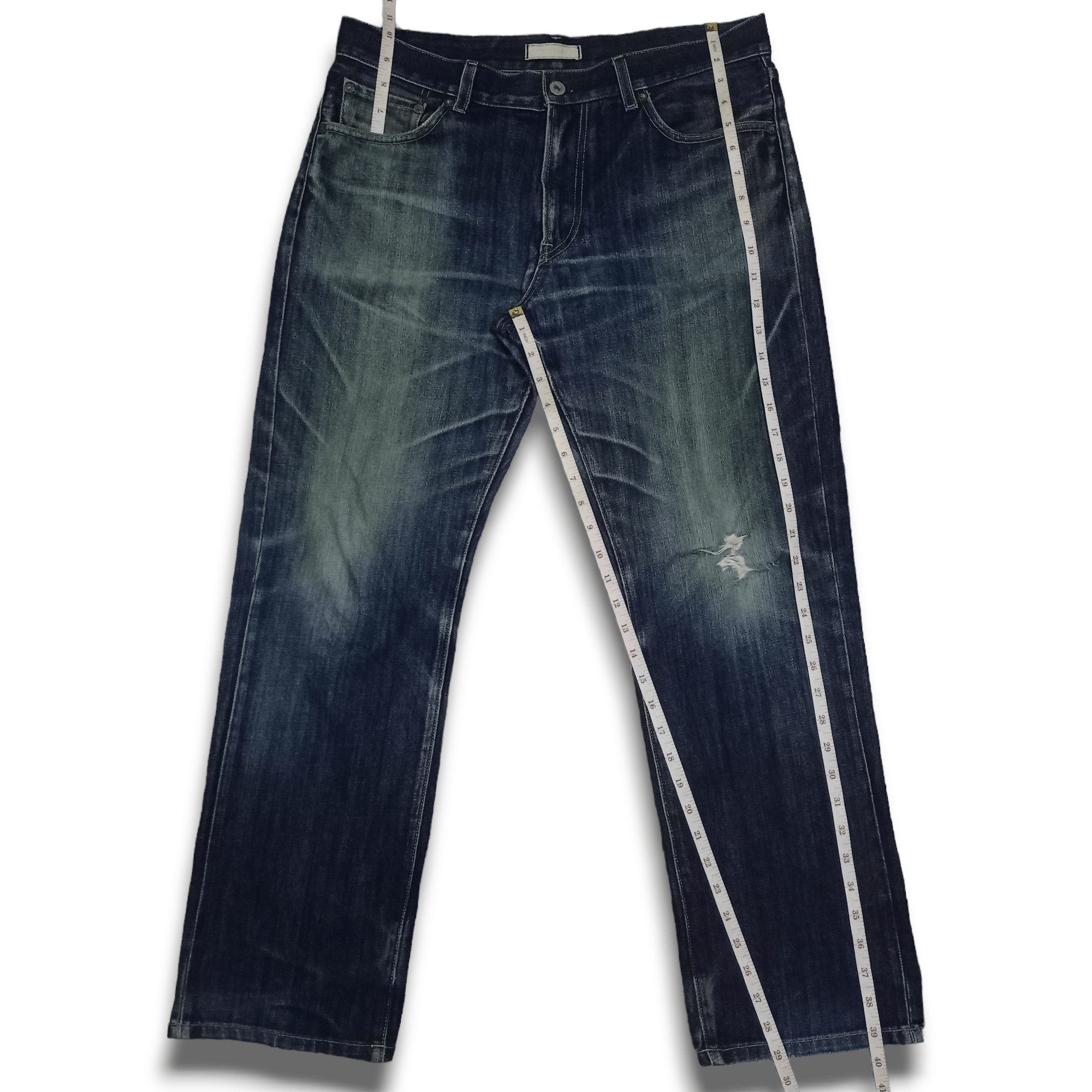 Japanese Brand × Uniqlo Vintage Japanese Uniqlo Distressed Baggy Style Jeans 34x29 Size US 34 / EU 50 - 10 Thumbnail