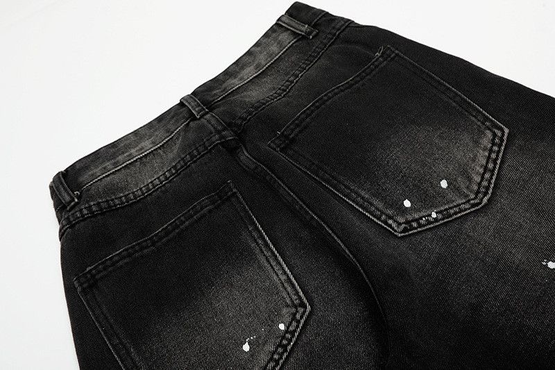 Jean Men's loose straight leg casual washed distressed jeans Size US 32 / EU 48 - 6 Thumbnail