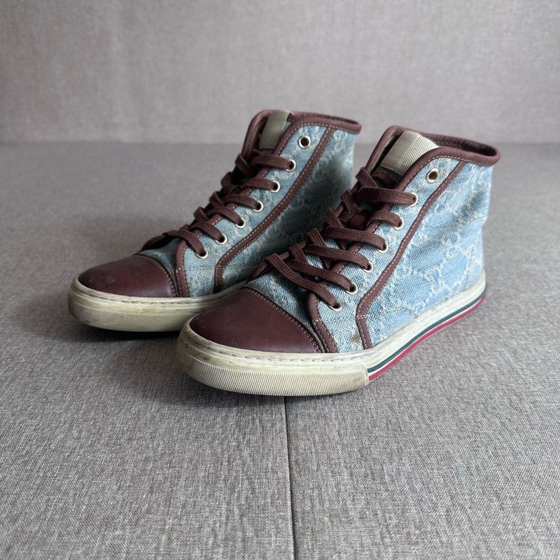 Gucci Gucci Colorful High-Top Canvas Sneakers 0079 Size US 5.5 / EU 38 - 1 Thumbnail
