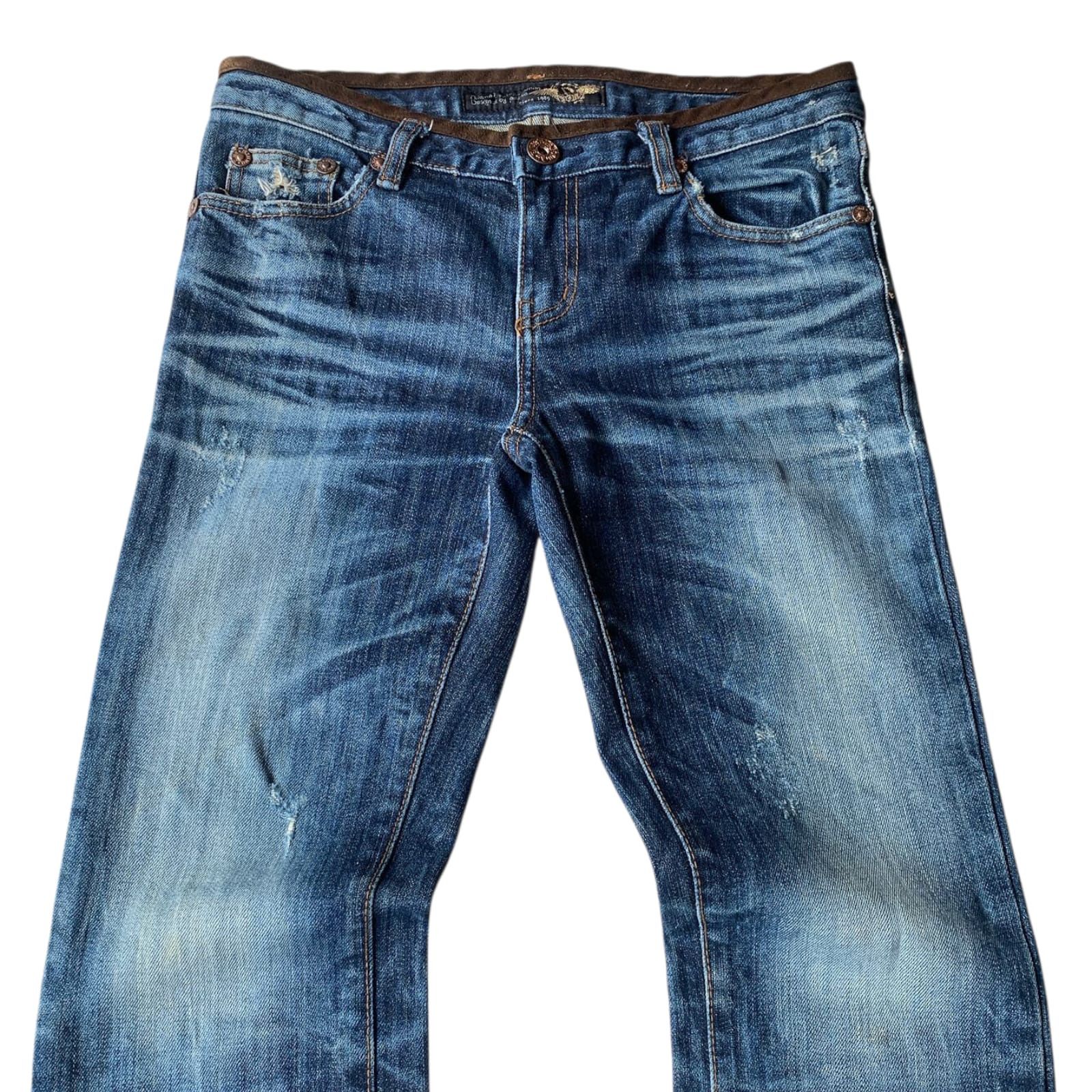 Japanese Brand Piolla Distressed Clawmark ifsix LGB Style Flare Denim Pants Size US 29 - 3 Thumbnail