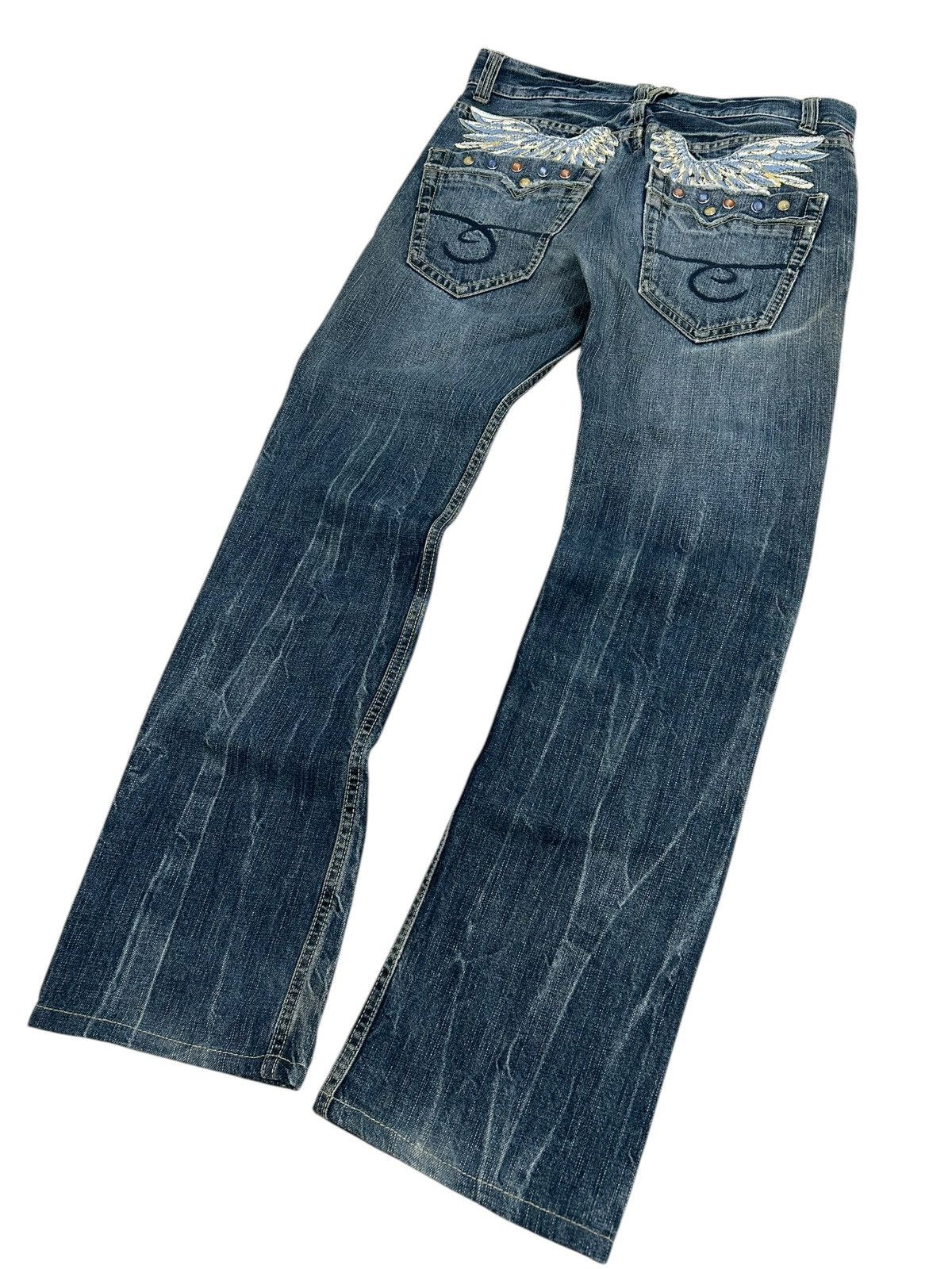 Japanese Brand × Tornado Mart Winger Japan Patch Embellishments Blue Way Distressed Jean Size US 31 - 13 Thumbnail