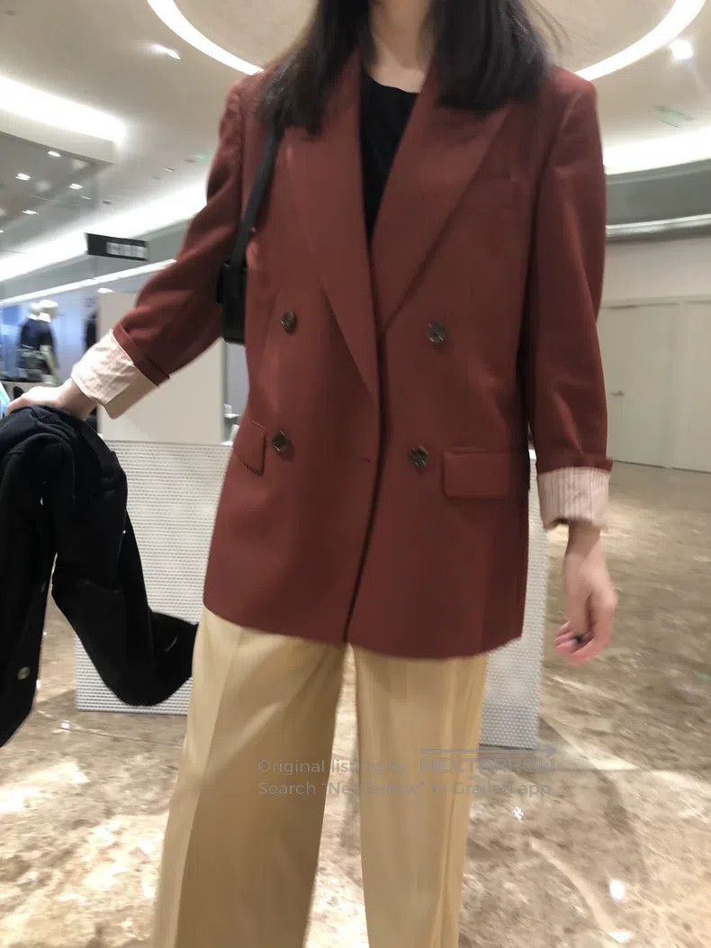 Acne Studios Acne Studios Caramel Red Brown Blazer, oversize fit Size 4XL / US 24-26 - 8 Thumbnail