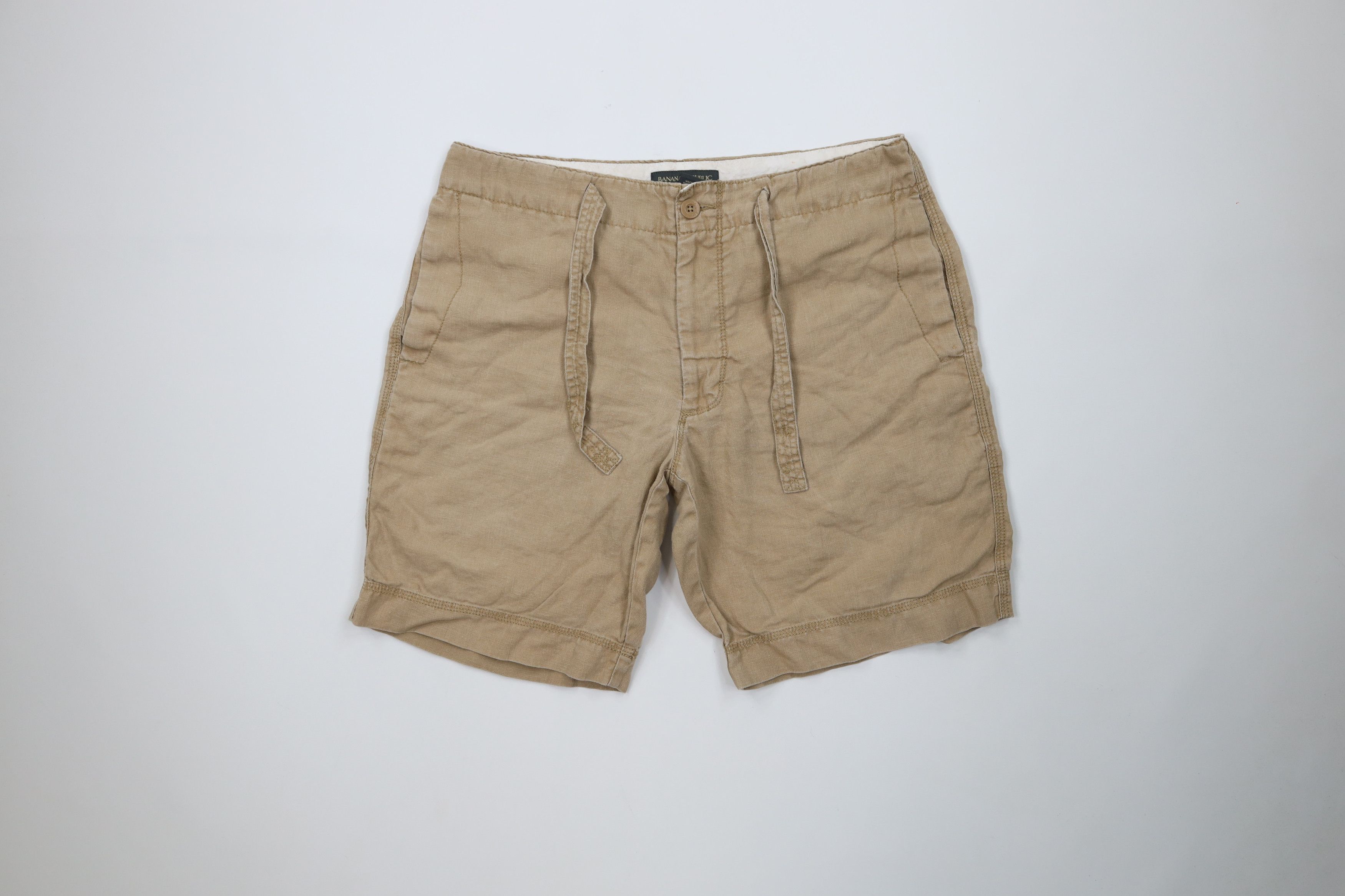 Banana Republic Vintage Banana Republic Faded Above Knee Linen Shorts Beige Size US 34 / EU 50 - 1 Thumbnail