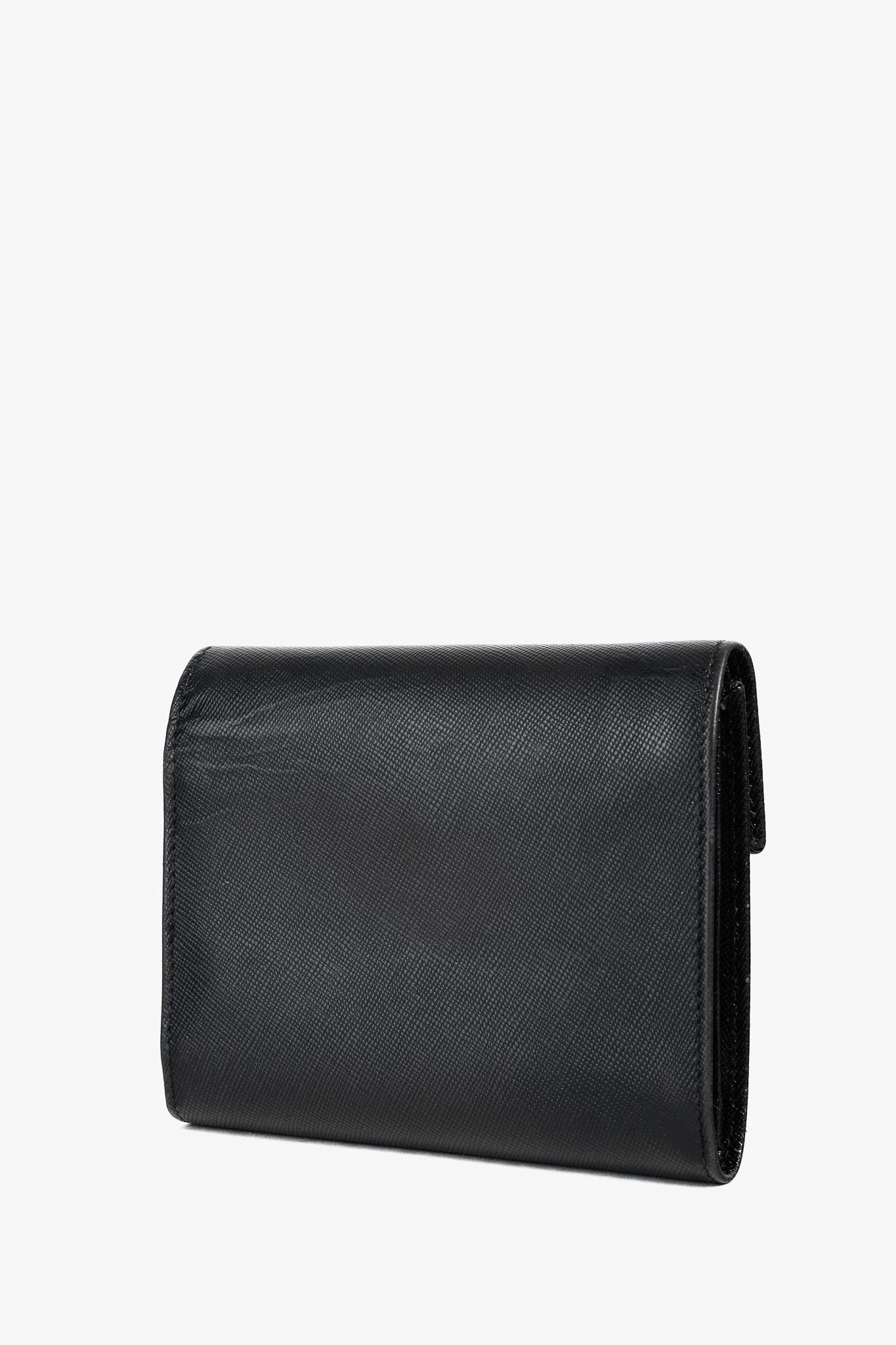 Prada Prada Black Saffiano Compact Trifold Wallet Size ONE SIZE - 3 Thumbnail
