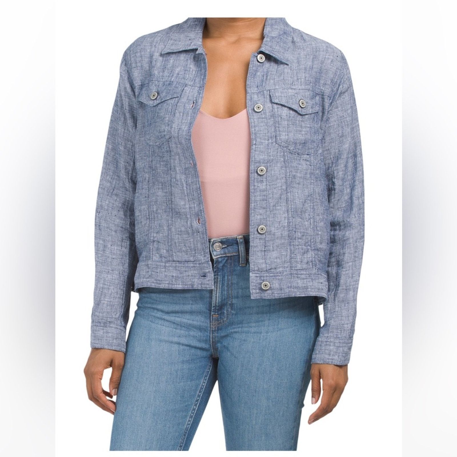 🎉LAST PIECE 🎉JONES & CO Linen Jean Jacket (RESTOCKED)