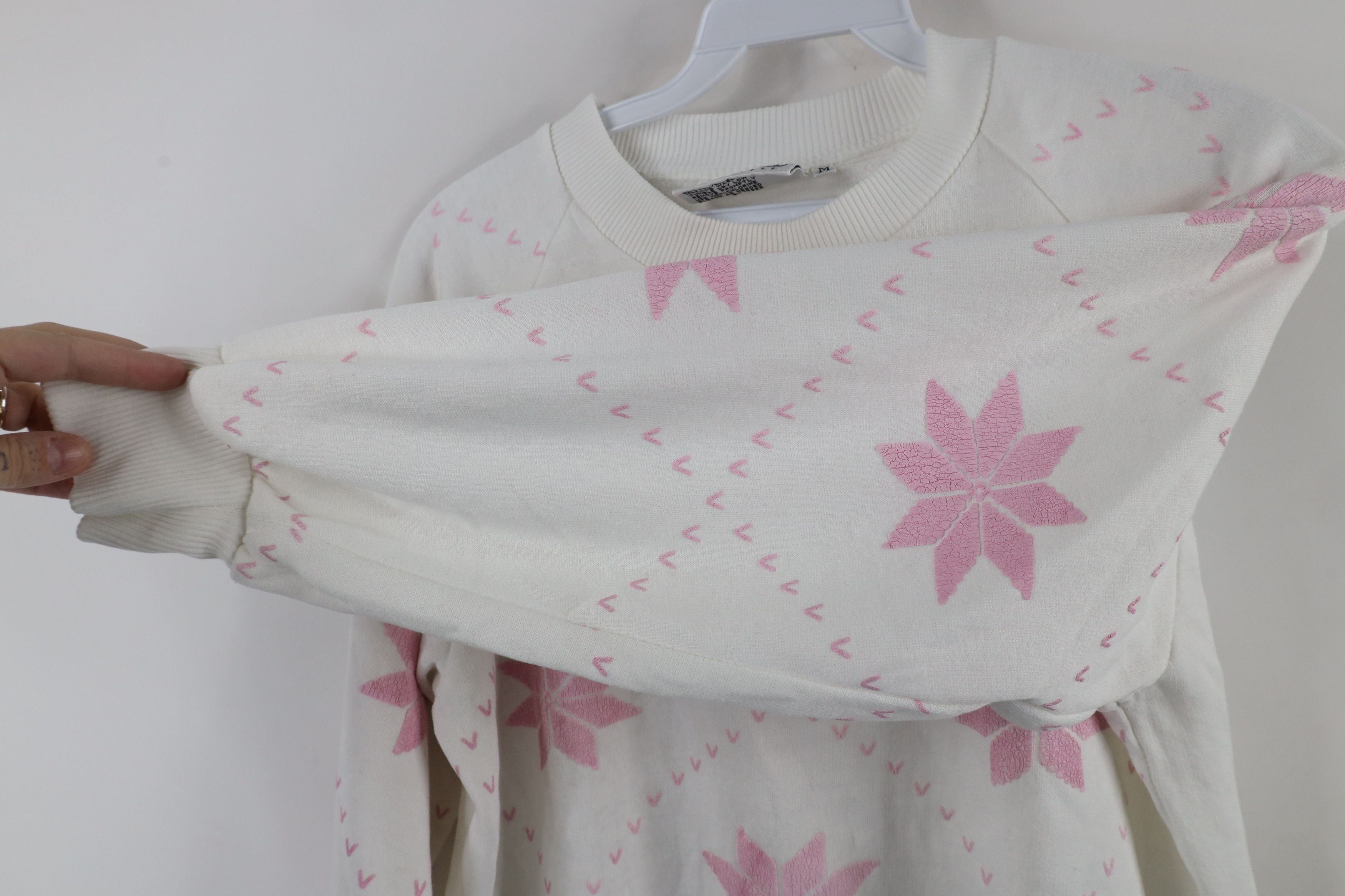 Vintage Vintage 90s Streetwear Snowflake Puffy Sweatshirt White Size M / US 6-8 / IT 42-44 - 10 Thumbnail