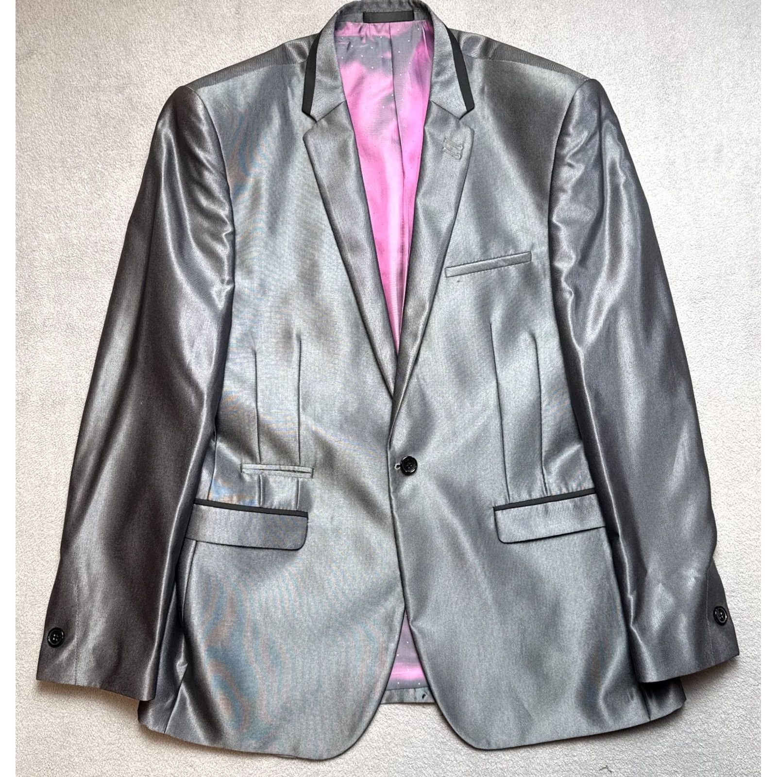 Vintage Marc Darcy Robson 3 Piece Suit Blazer Jacket Vest Pants Mens 44R Gray Size 44R - 4 Thumbnail