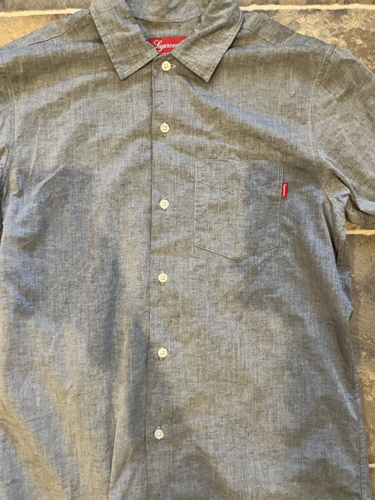 Supreme Supreme Grey Button Up Shirt Size US S / EU 44-46 / 1 - 1 Thumbnail