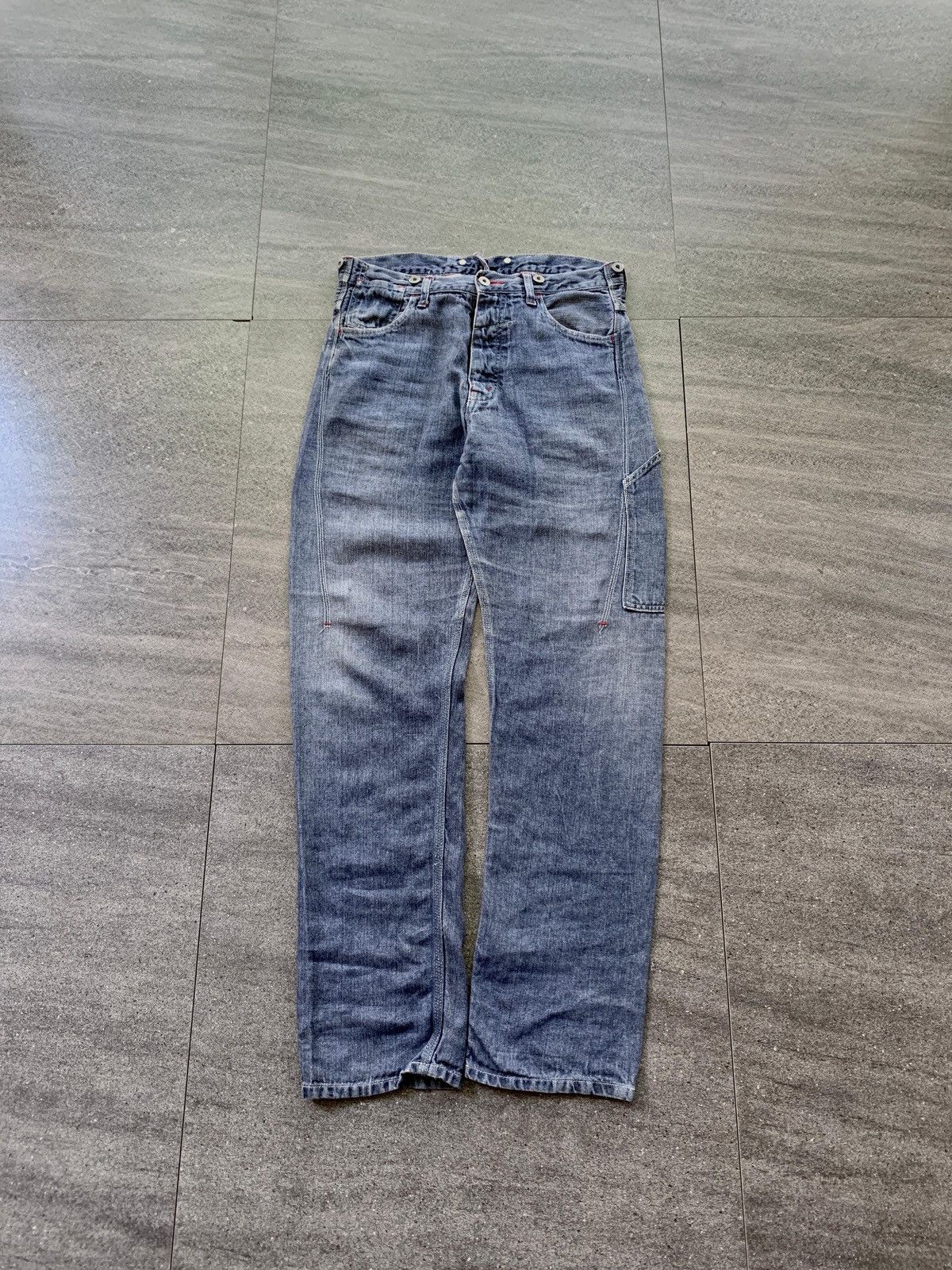 Junya Watanabe FREE TAX! Buckle Back Carpenter Linen Denim Pants Size US 31 - 2 Thumbnail