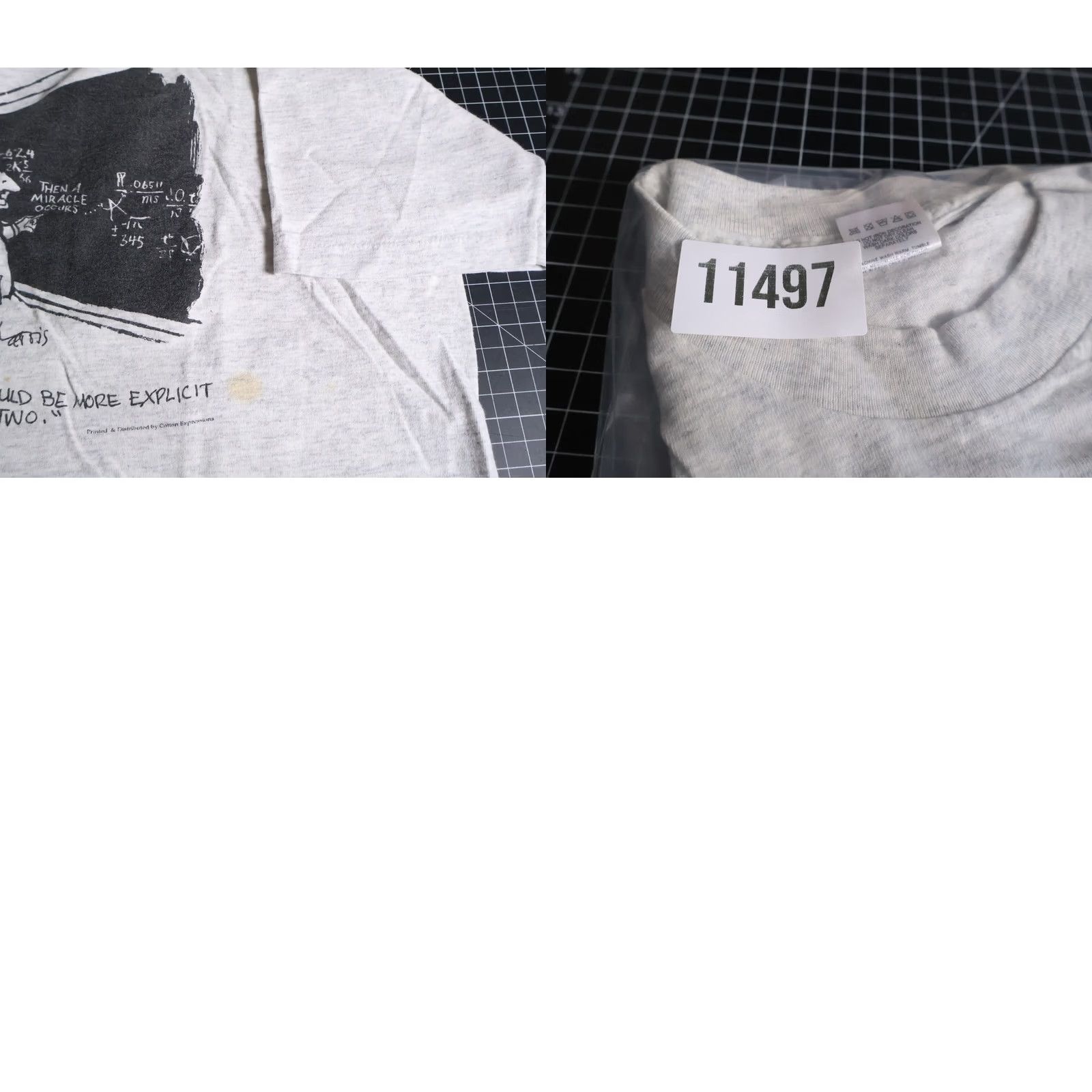 Fruit Of The Loom VINTAGE Fruit of the Loom T-Shirt 80s 1985 Art Funny Cartoon Gray Medium Mens Small Cotton Blend Modern Artwork Size US S / EU 44-46 / 1 - 9 Thumbnail