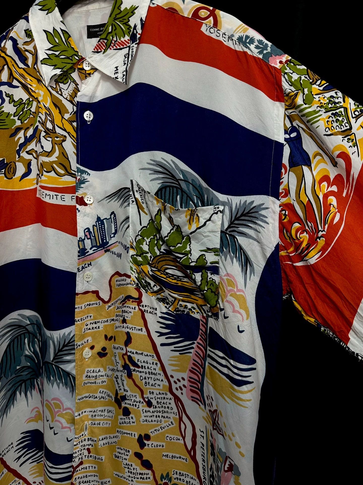 Comme des Garcons CDG 91SS Vintage Silk Scarf Shirt Florida Pure Map Size US L / EU 52-54 / 3 - 4 Thumbnail