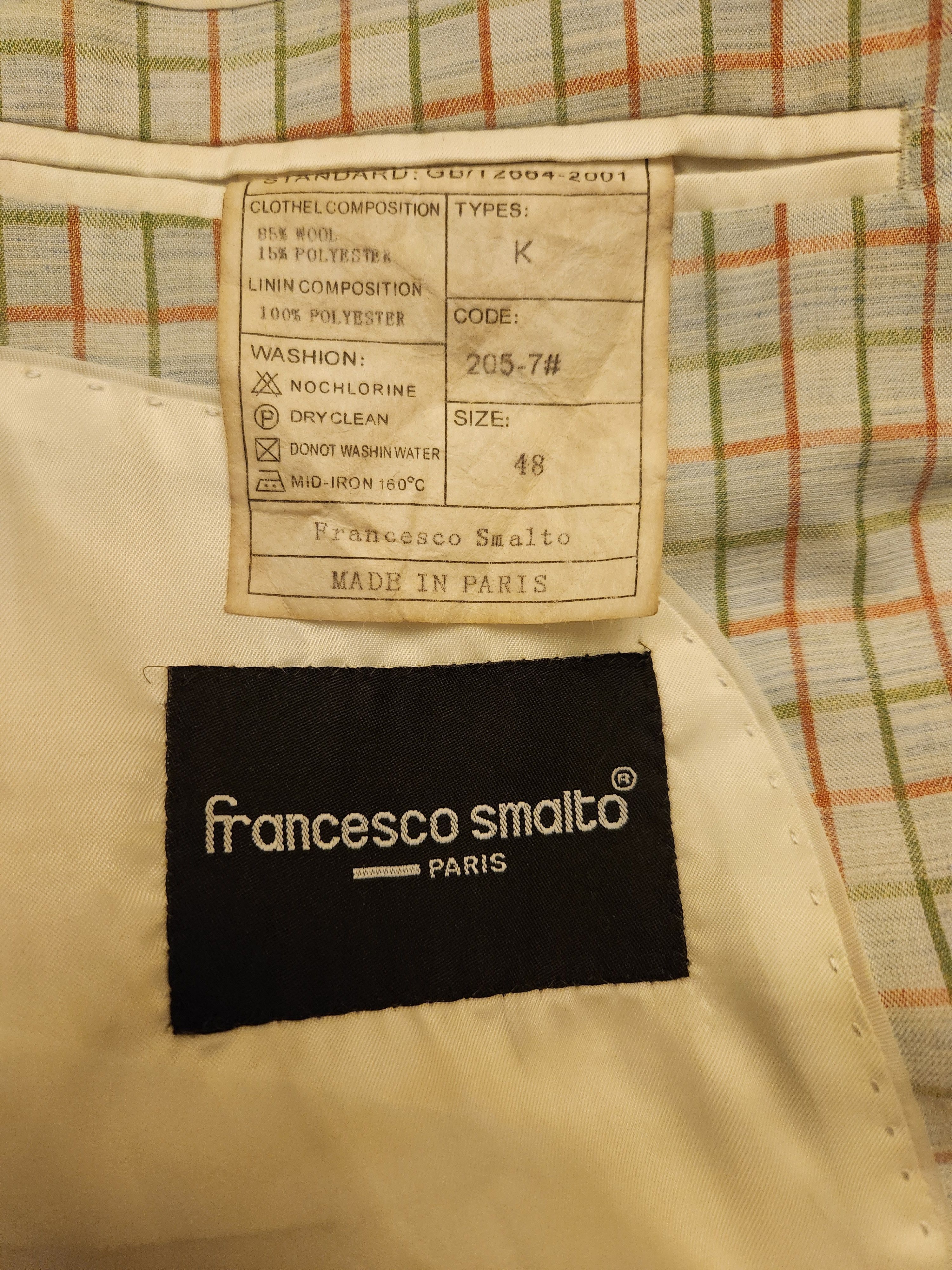 Francesco Smalto Slim Fit Men's Blazer Size 38R - 3 Thumbnail