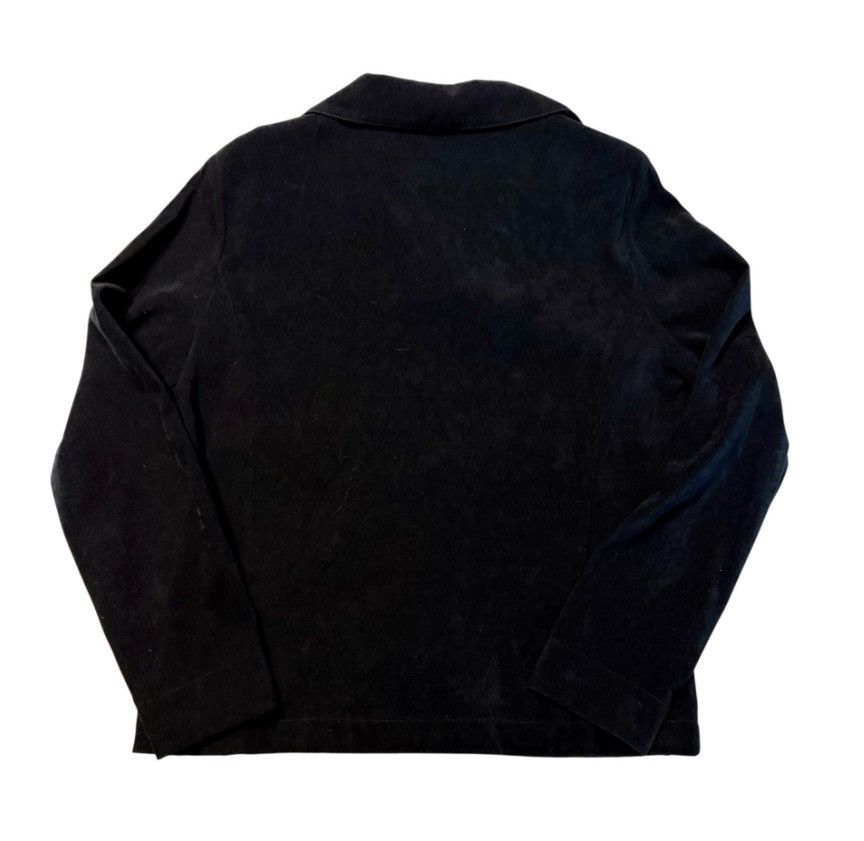Other Vintage Black Faux Suede Jacket Silk Lined Minimalist 1990s Size M / US 6-8 / IT 42-44 - 2 Thumbnail